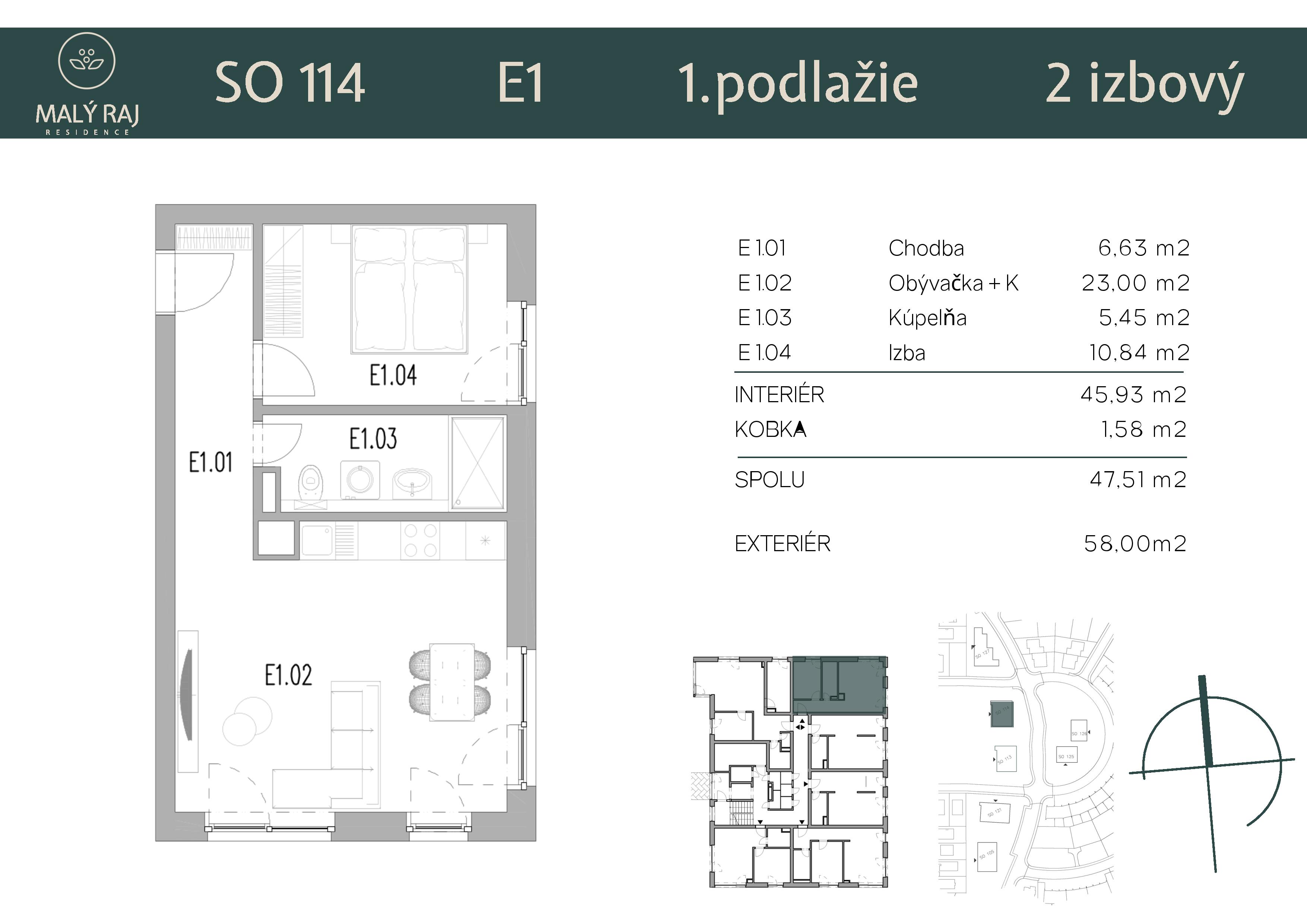 Malý Raj Residence - E1 - Pôdorys