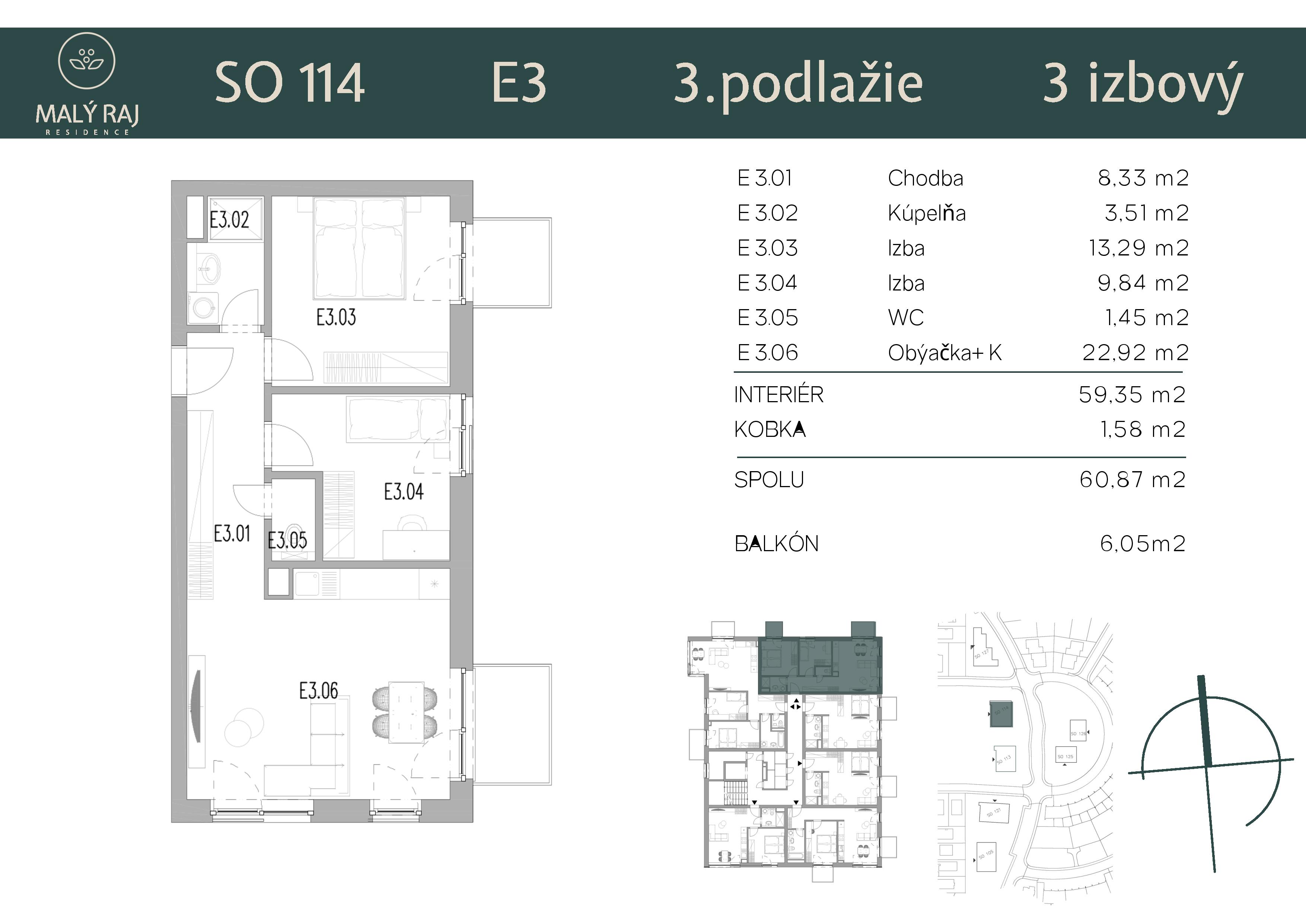 Malý Raj Residence - E3 - Pôdorys