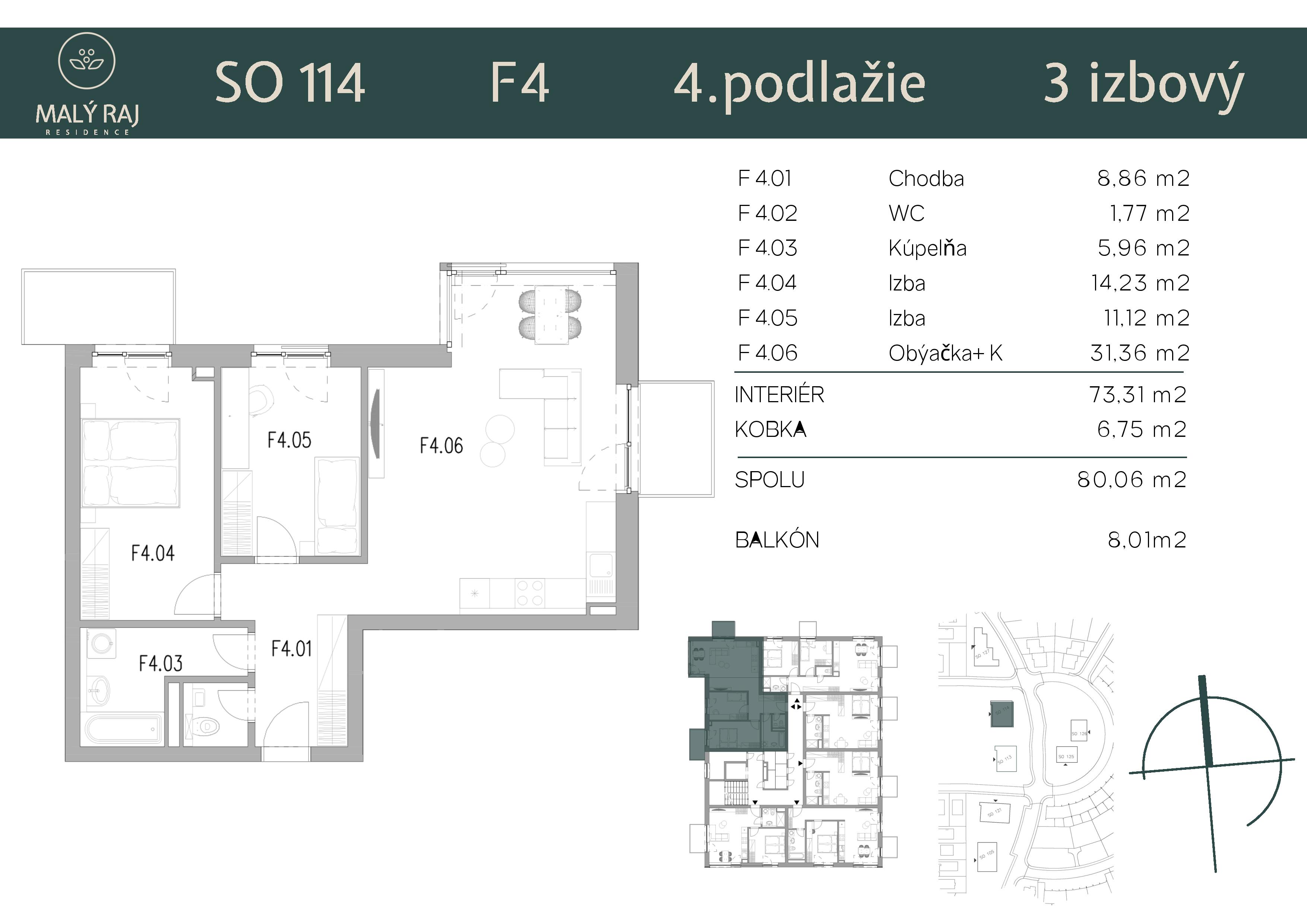 Malý Raj Residence - F4 - Pôdorys