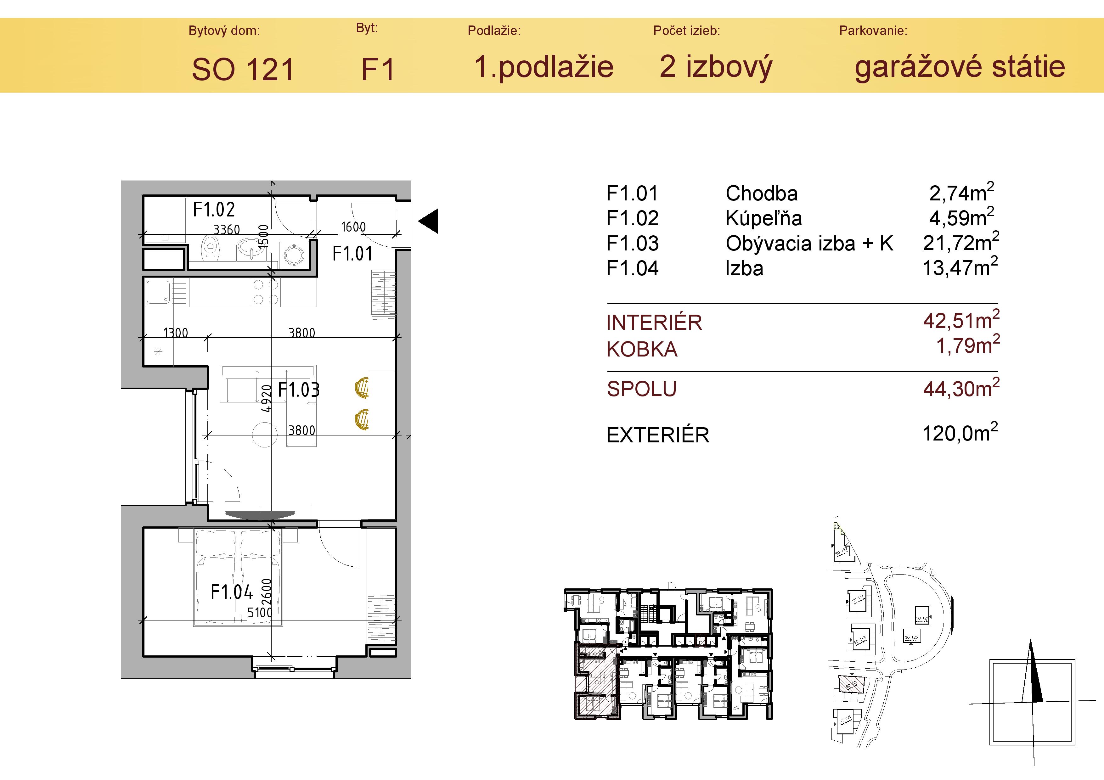 Malý Raj Residence - F1 - Pôdorys