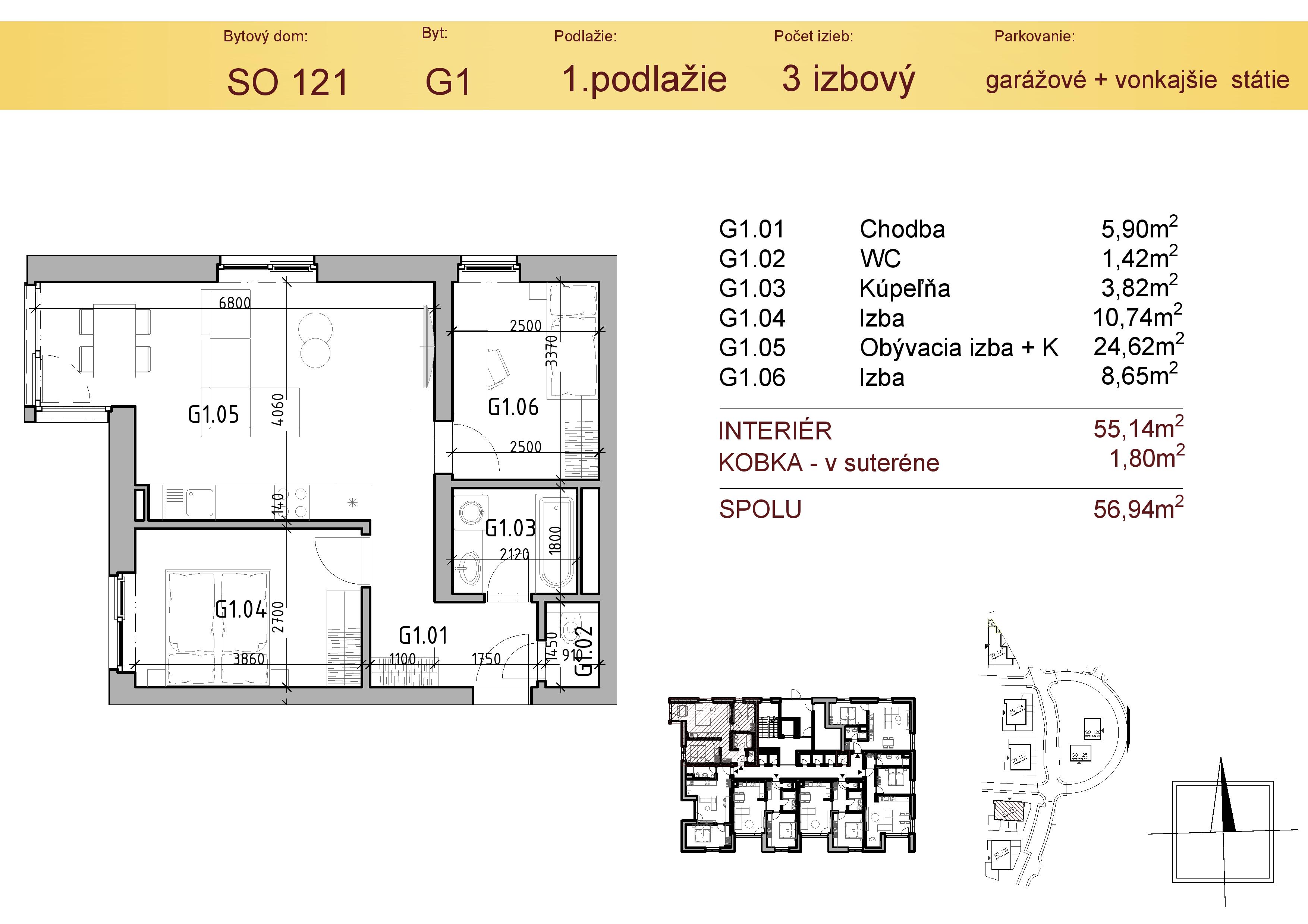Malý Raj Residence - G1 - Pôdorys