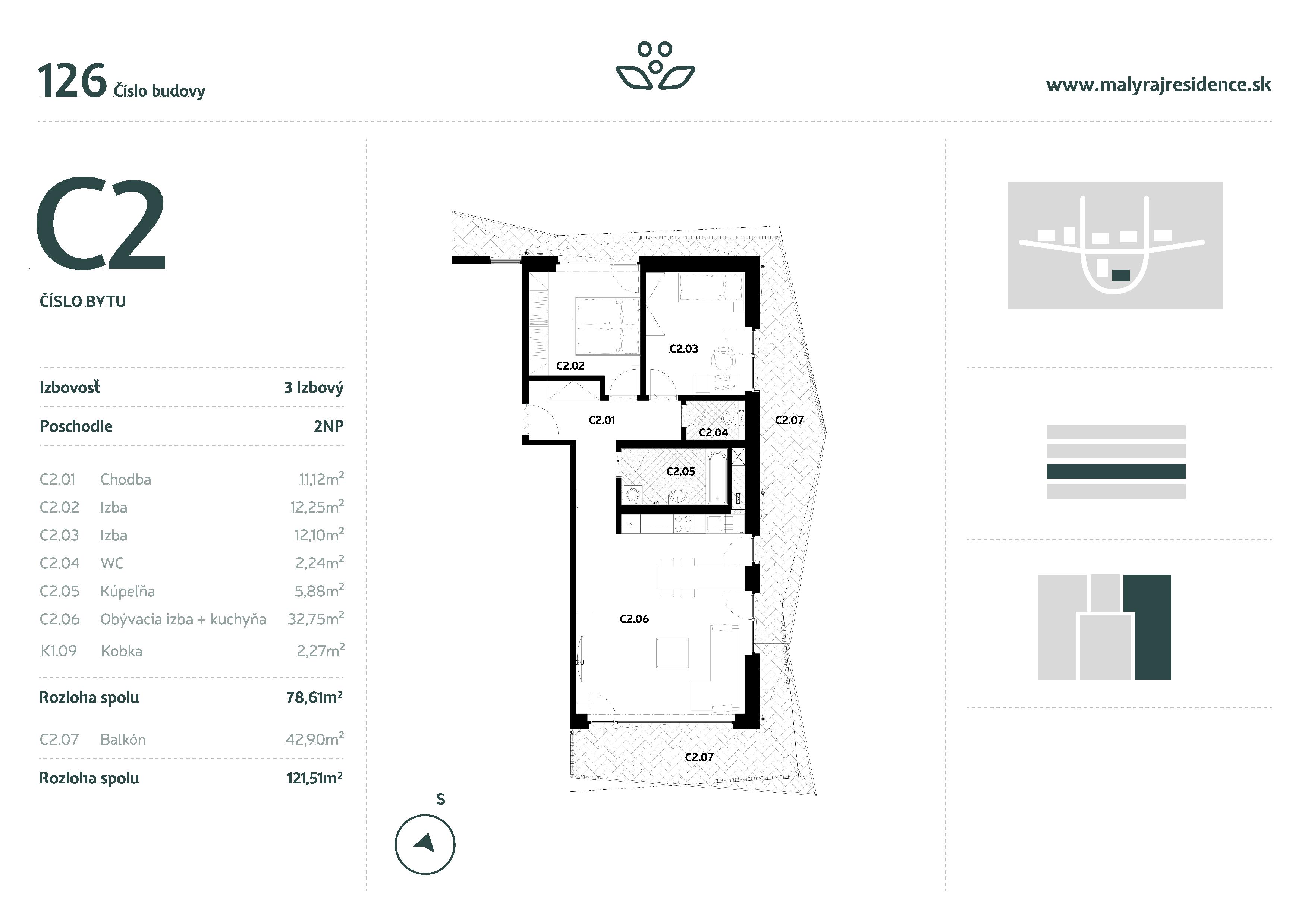 Malý Raj Residence - C2 - Pôdorys
