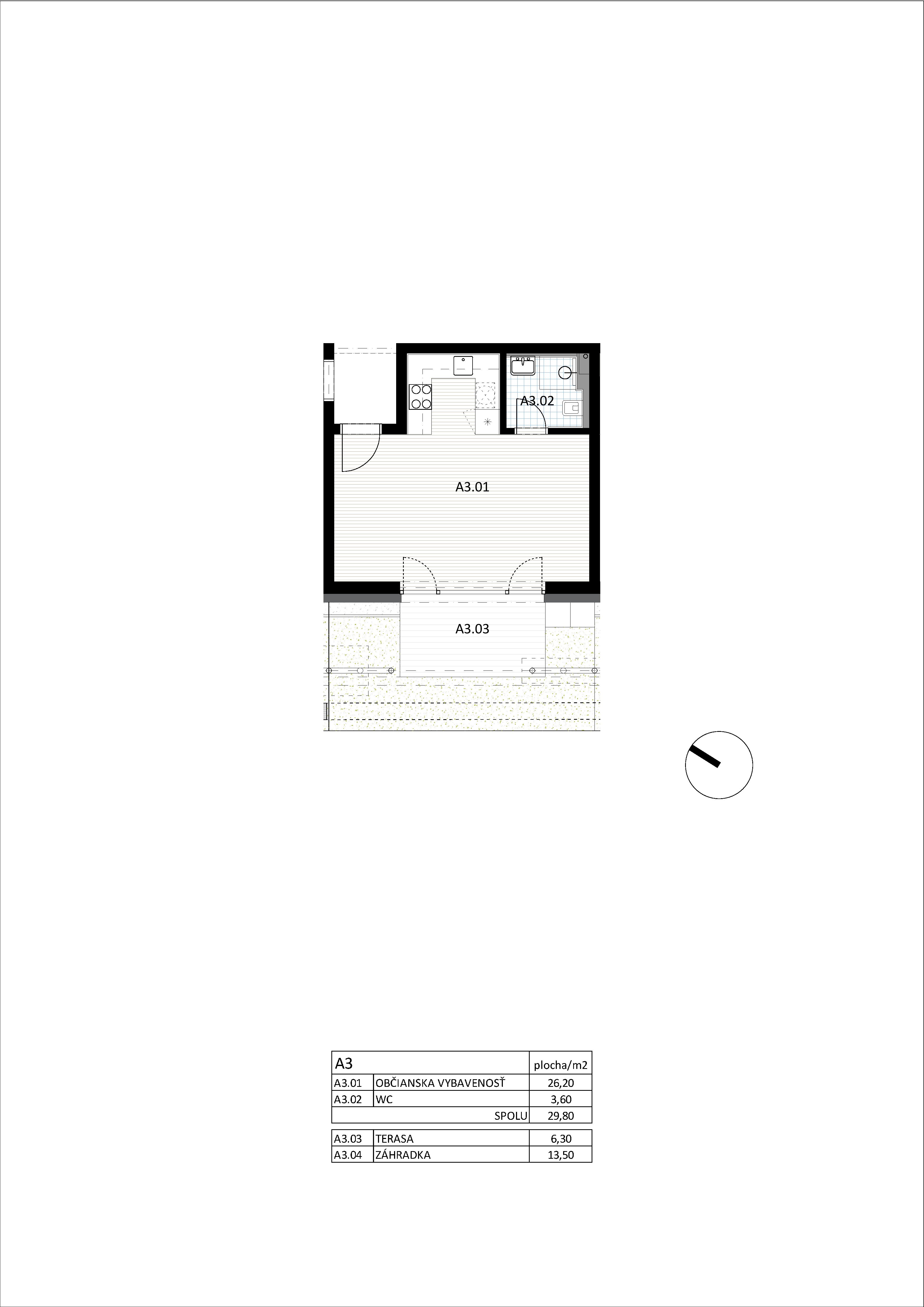 Triblavinská - OV Apartman A3 - Pôdorys