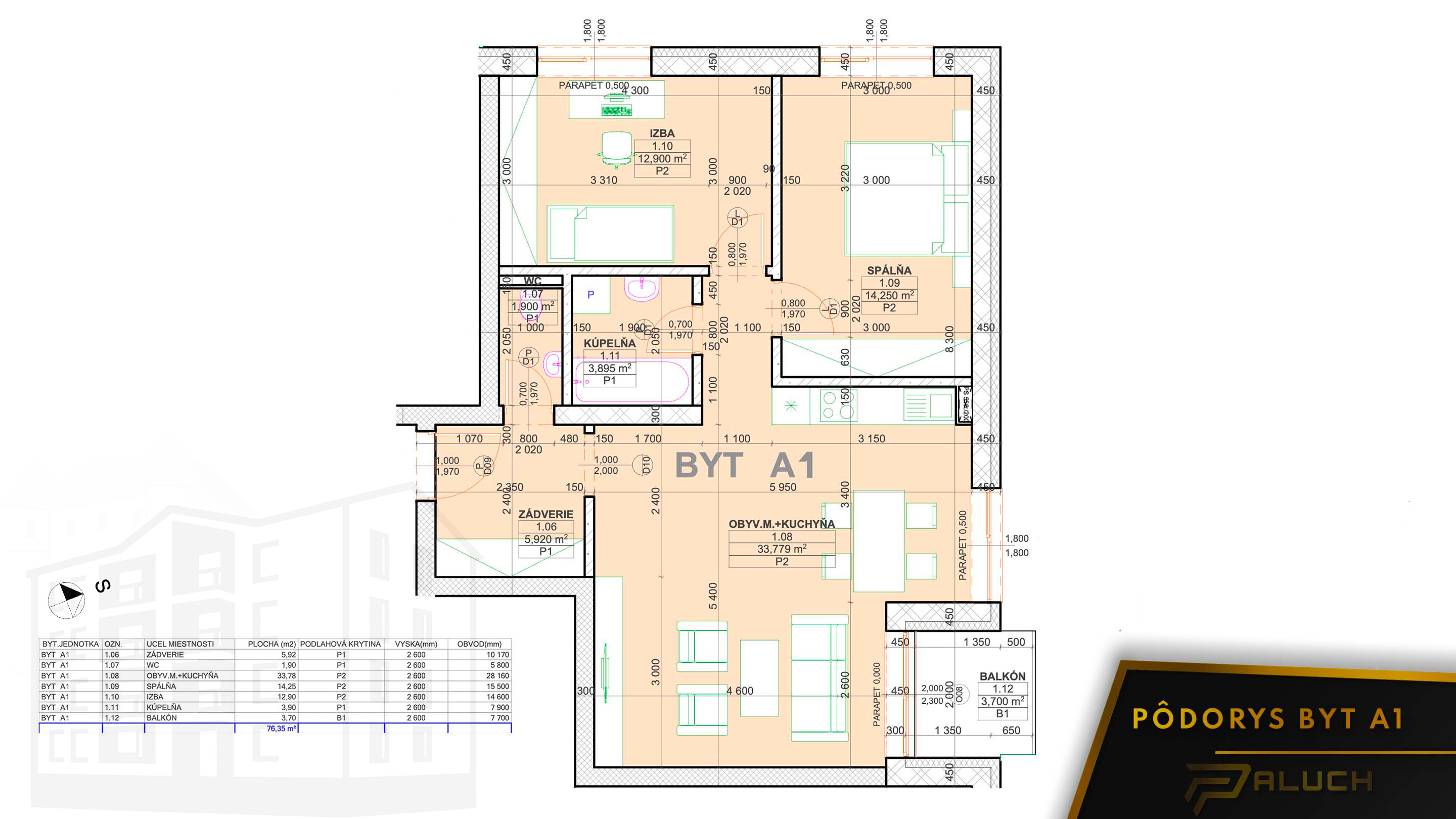 Rezidencia pod Kaštieľom - A1 - Pôdorys