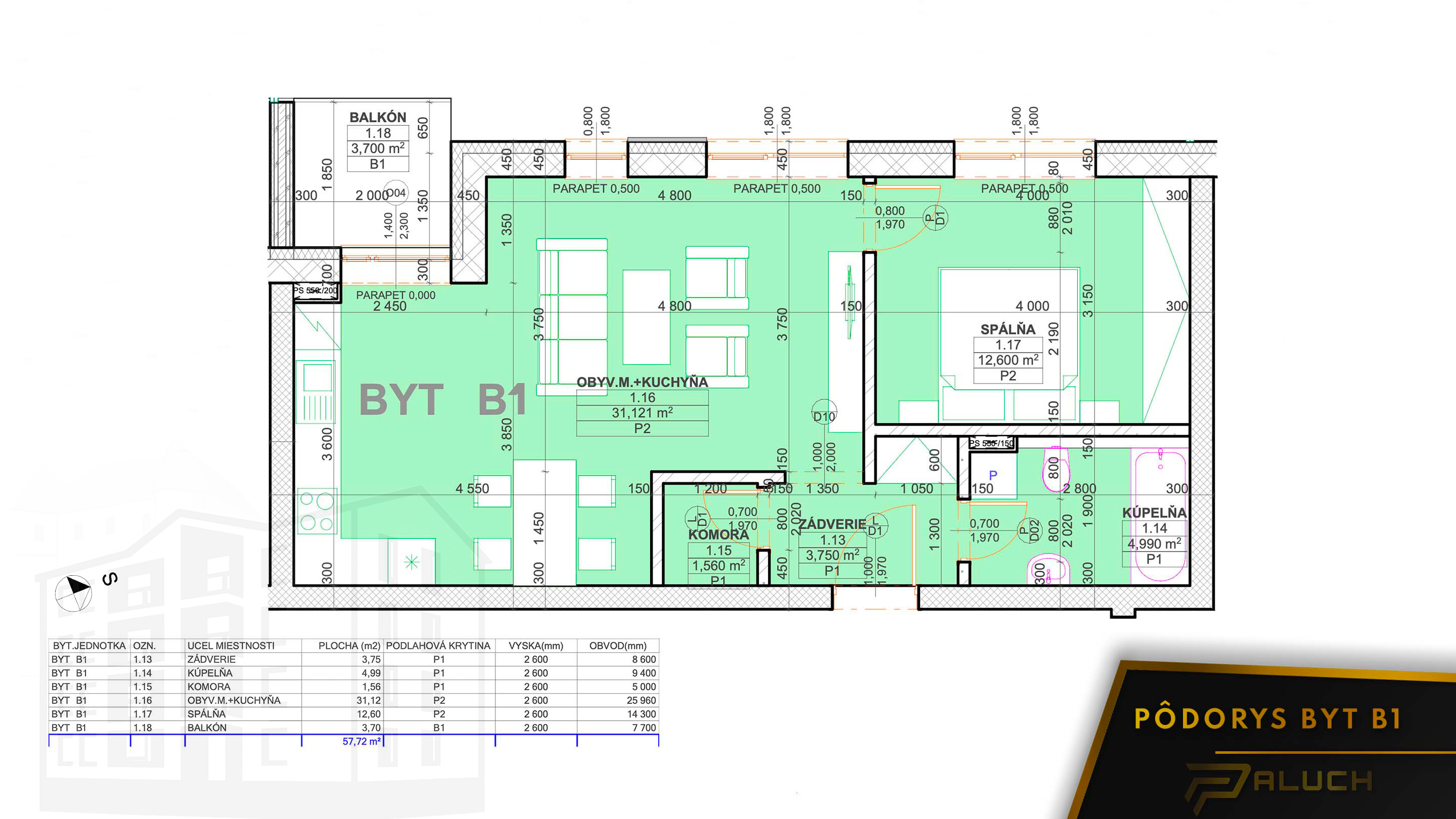 Rezidencia pod Kaštieľom - B1 - Pôdorys