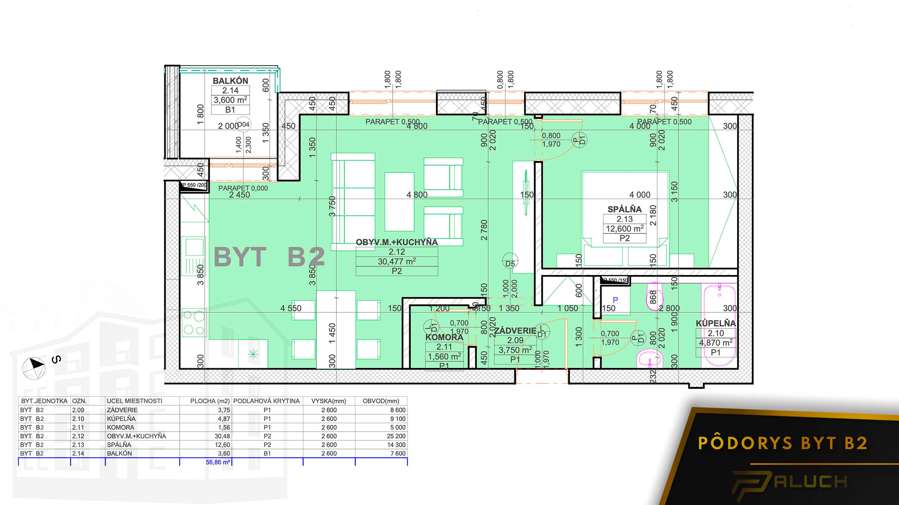 Rezidencia pod Kaštieľom - B2 - Pôdorys