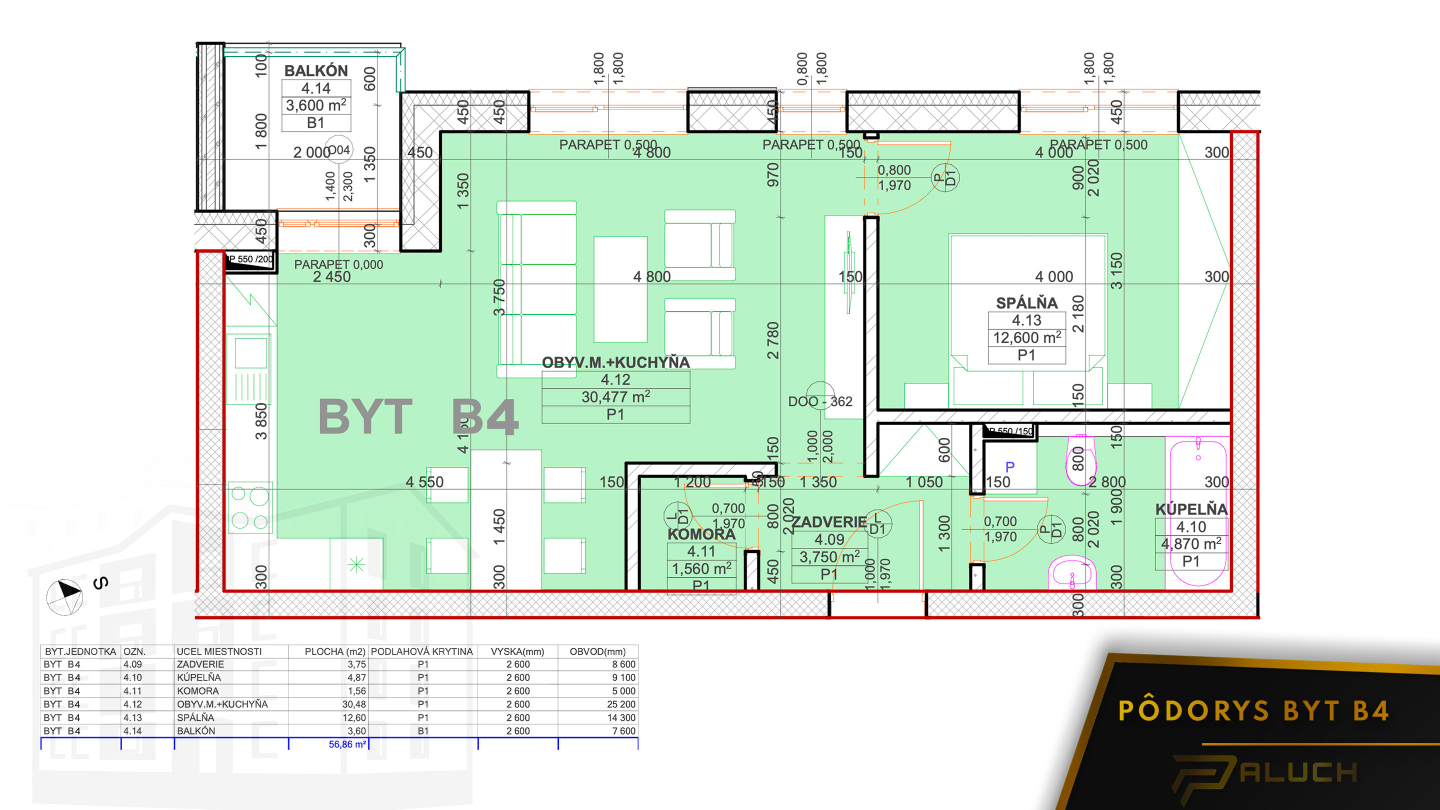 Rezidencia pod Kaštieľom - B4 - Pôdorys