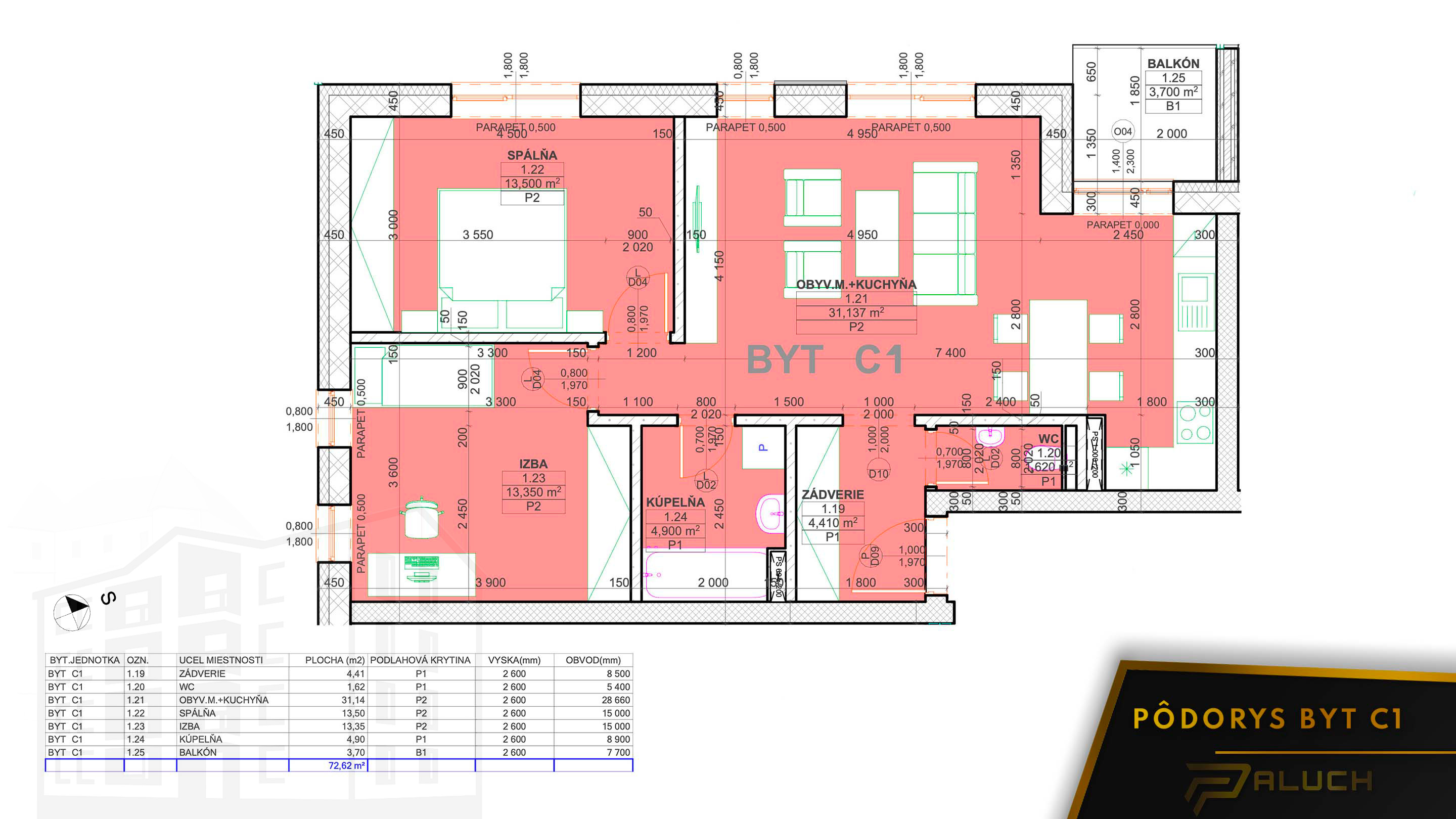 Rezidencia pod Kaštieľom - C1 - Pôdorys