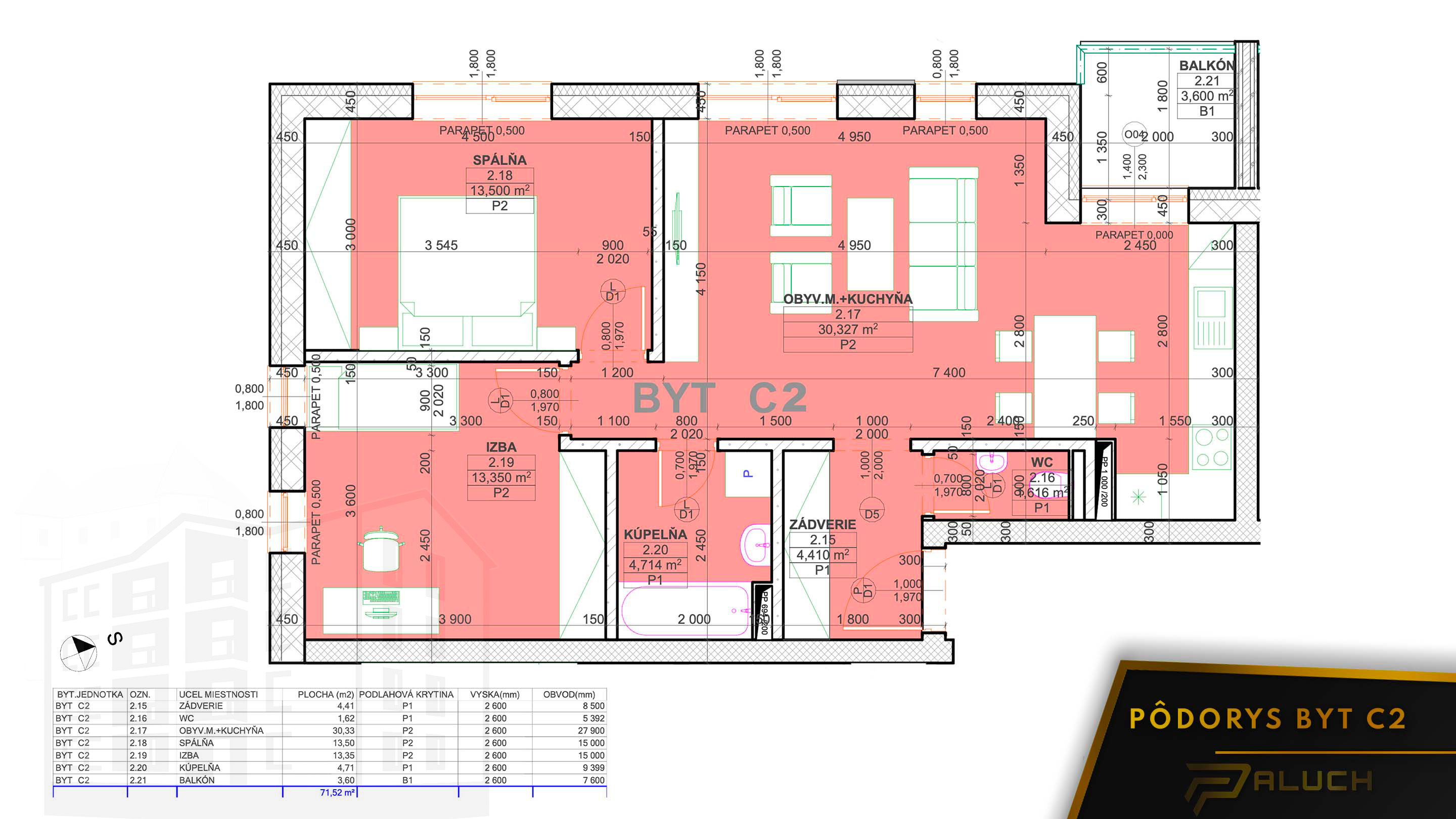 Rezidencia pod Kaštieľom - C2 - Pôdorys
