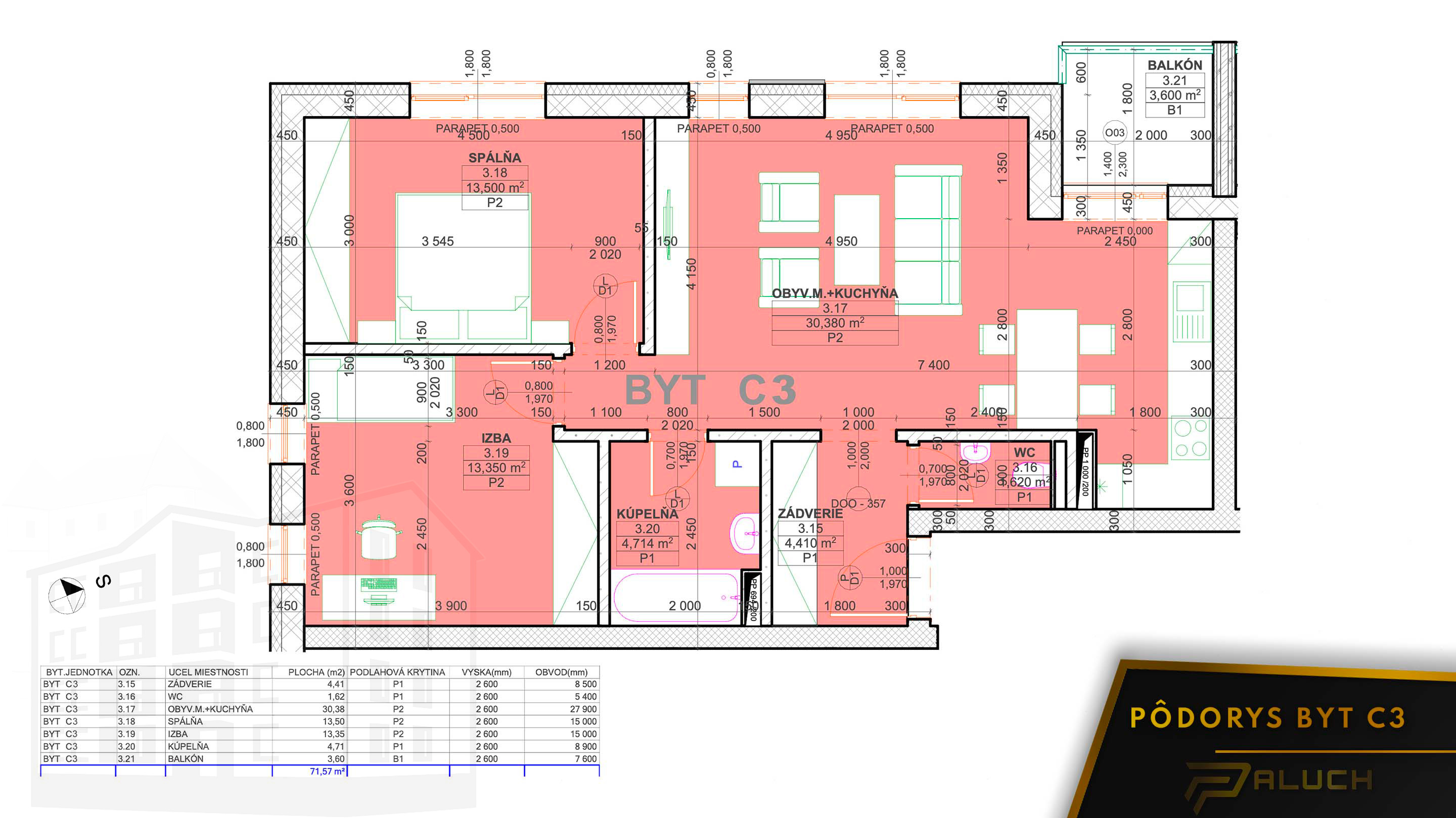 Rezidencia pod Kaštieľom - C3 - Pôdorys