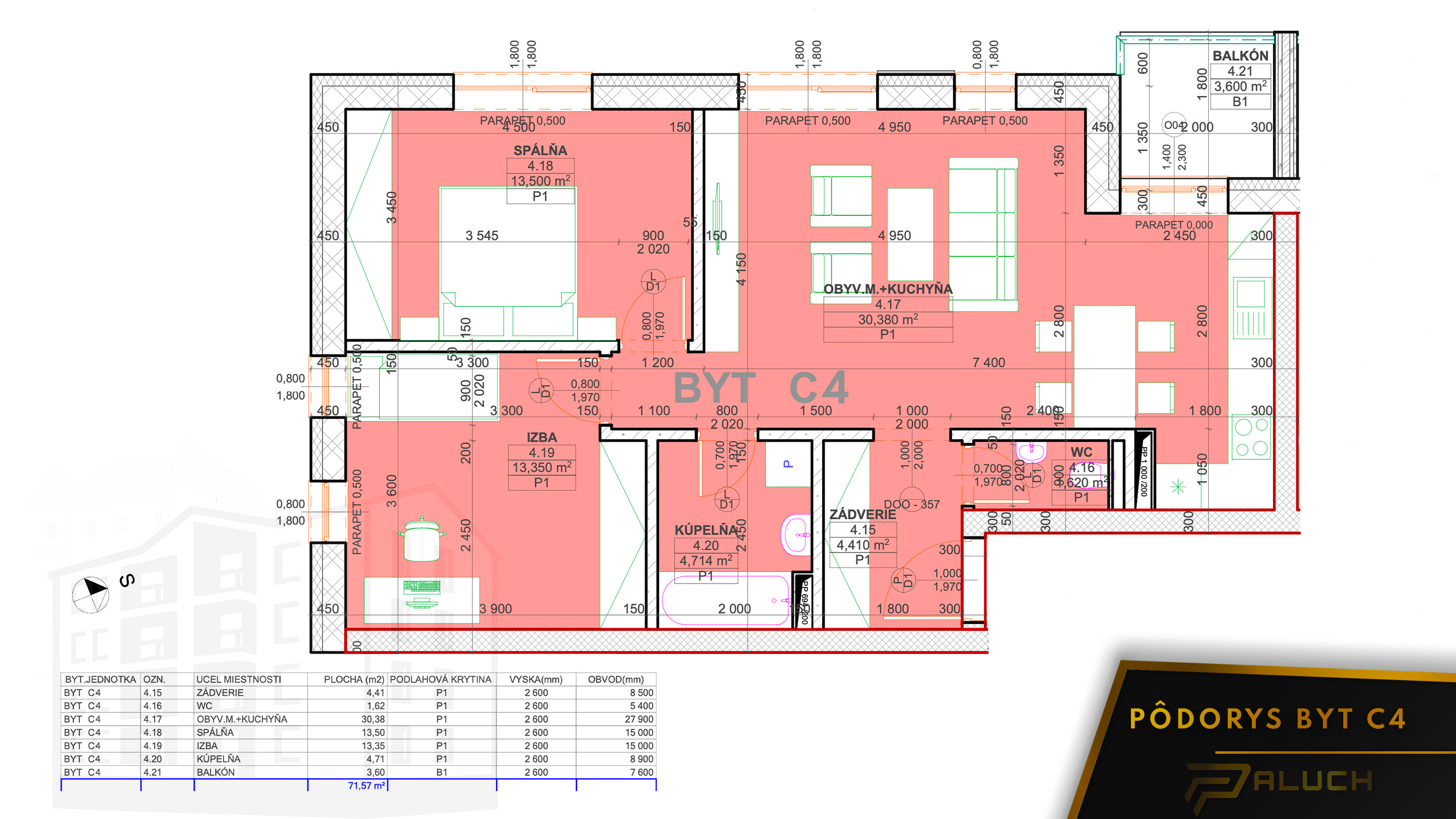 Rezidencia pod Kaštieľom - C4 - Pôdorys
