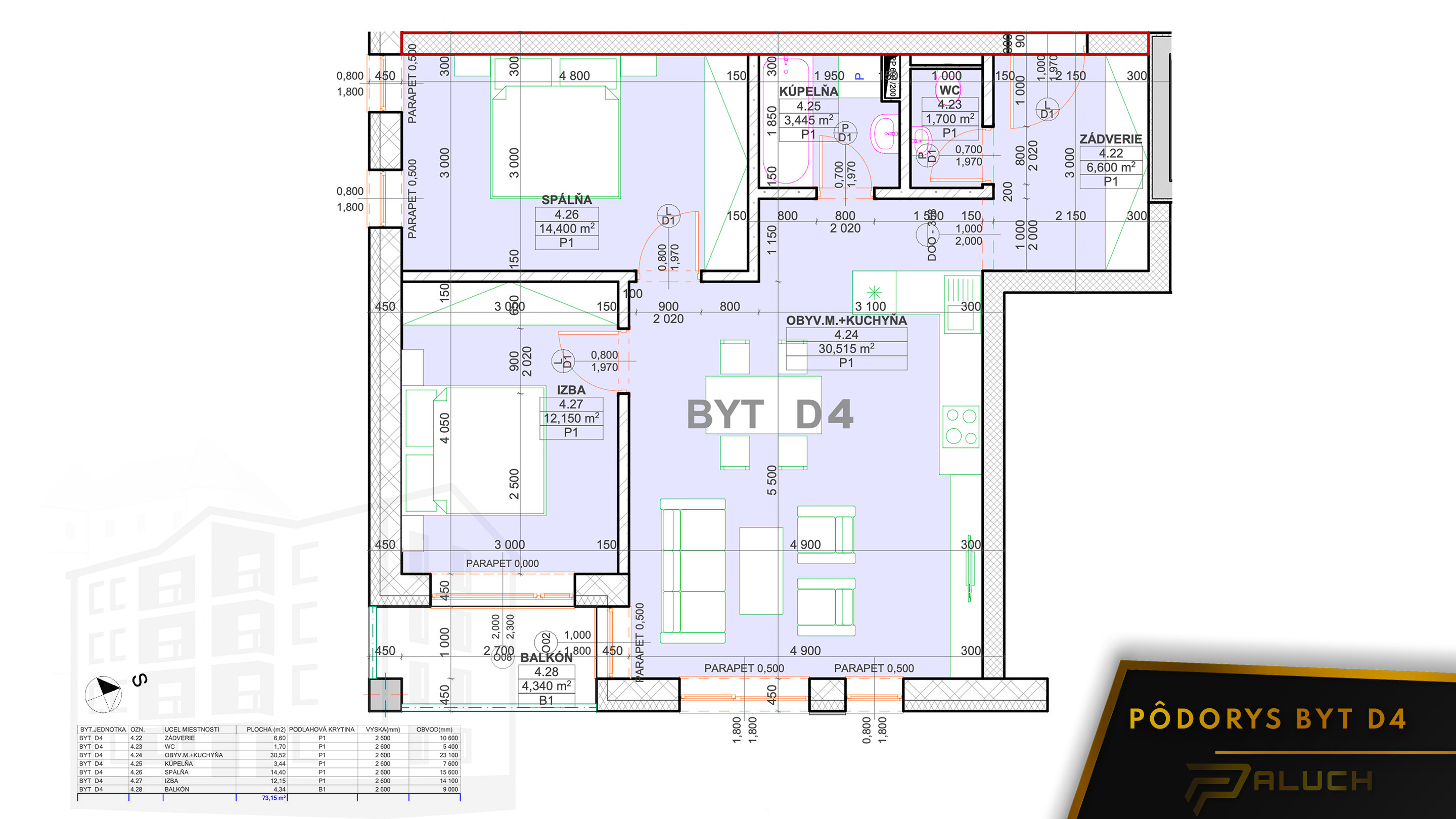 Rezidencia pod Kaštieľom - D4 - Pôdorys
