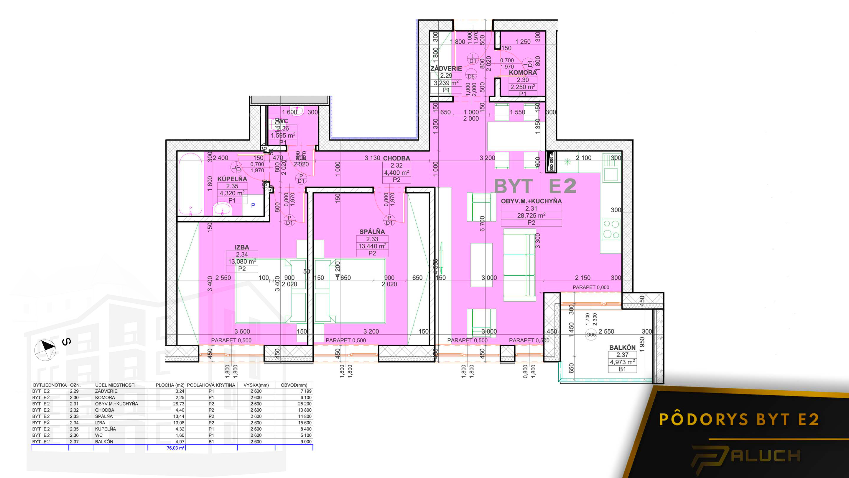 Rezidencia pod Kaštieľom - E2 - Pôdorys