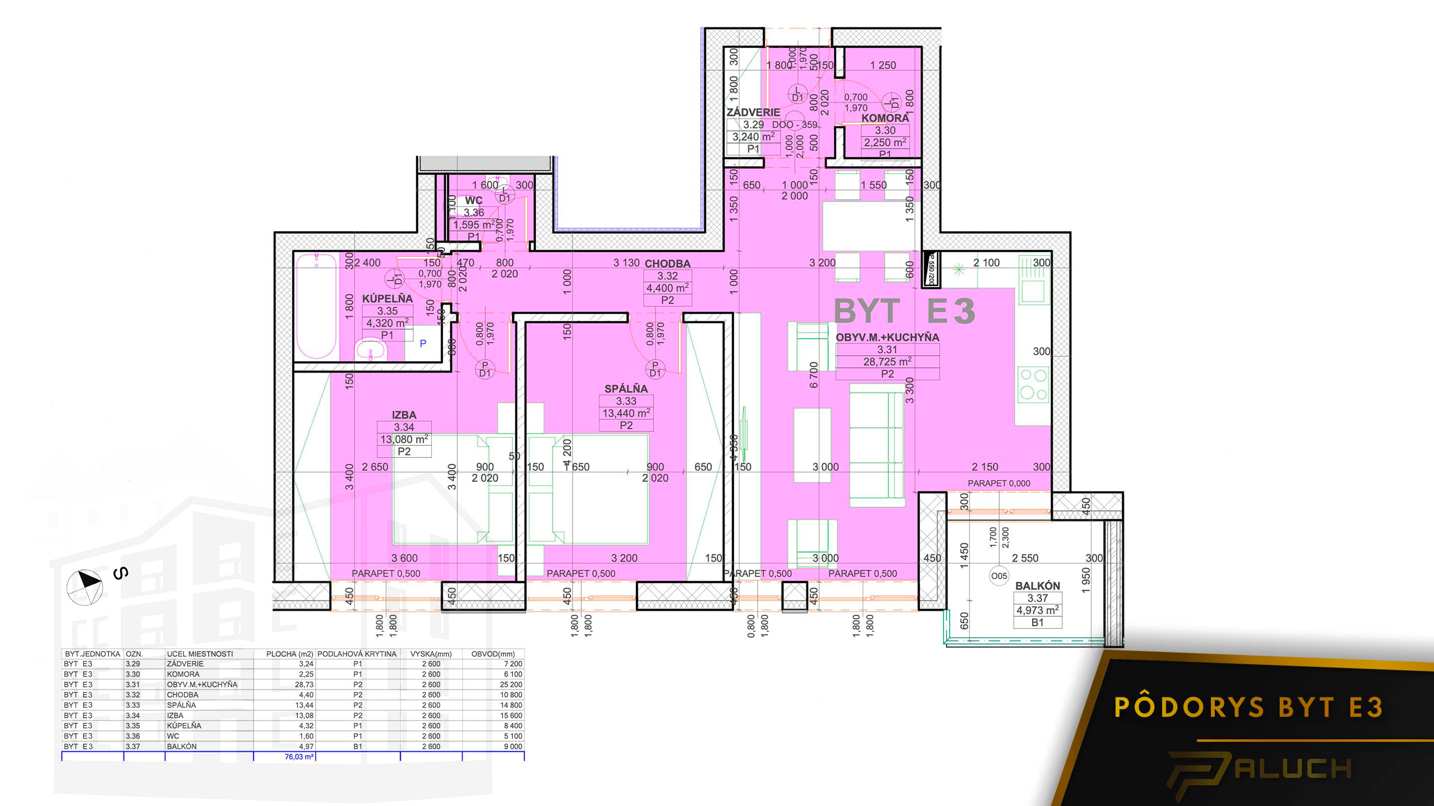 Rezidencia pod Kaštieľom - E3 - Pôdorys