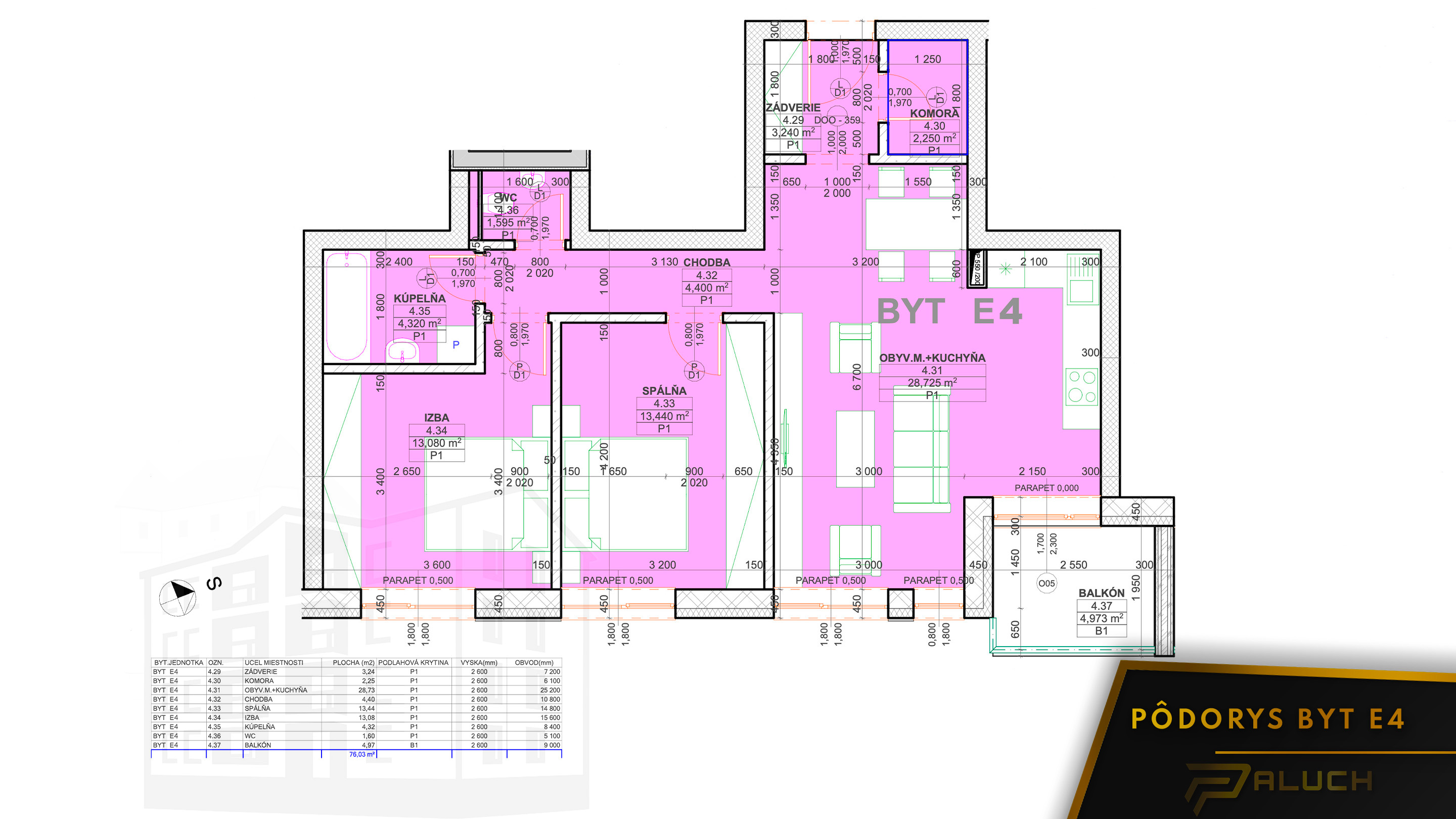Rezidencia pod Kaštieľom - E4 - Pôdorys