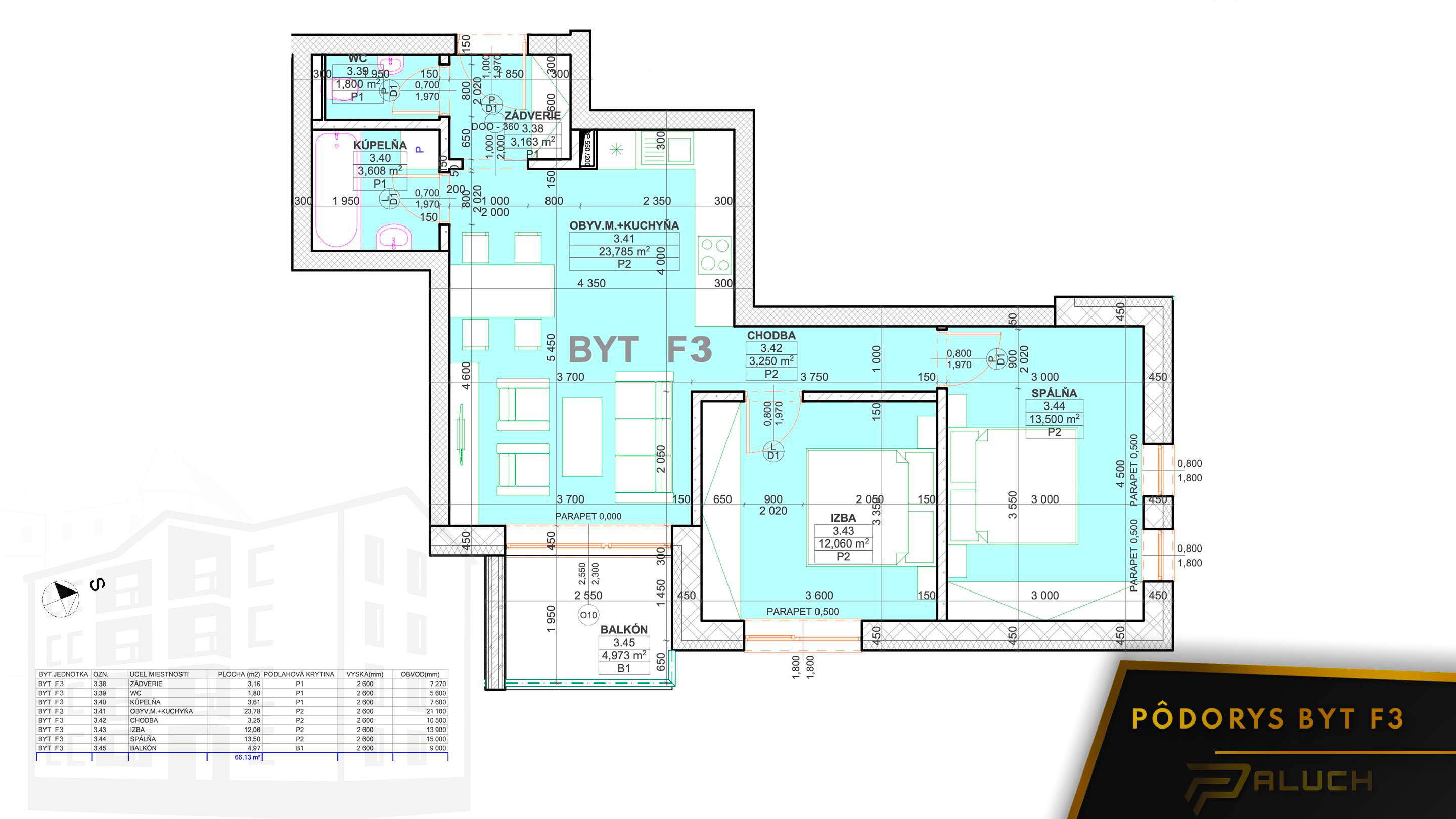 Rezidencia pod Kaštieľom - F3 - Pôdorys