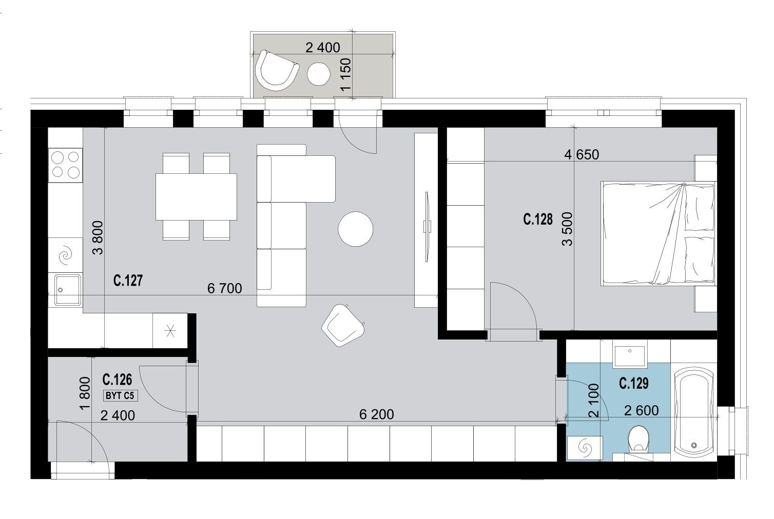 CENTRÁL Dojč - C5 - Pôdorys