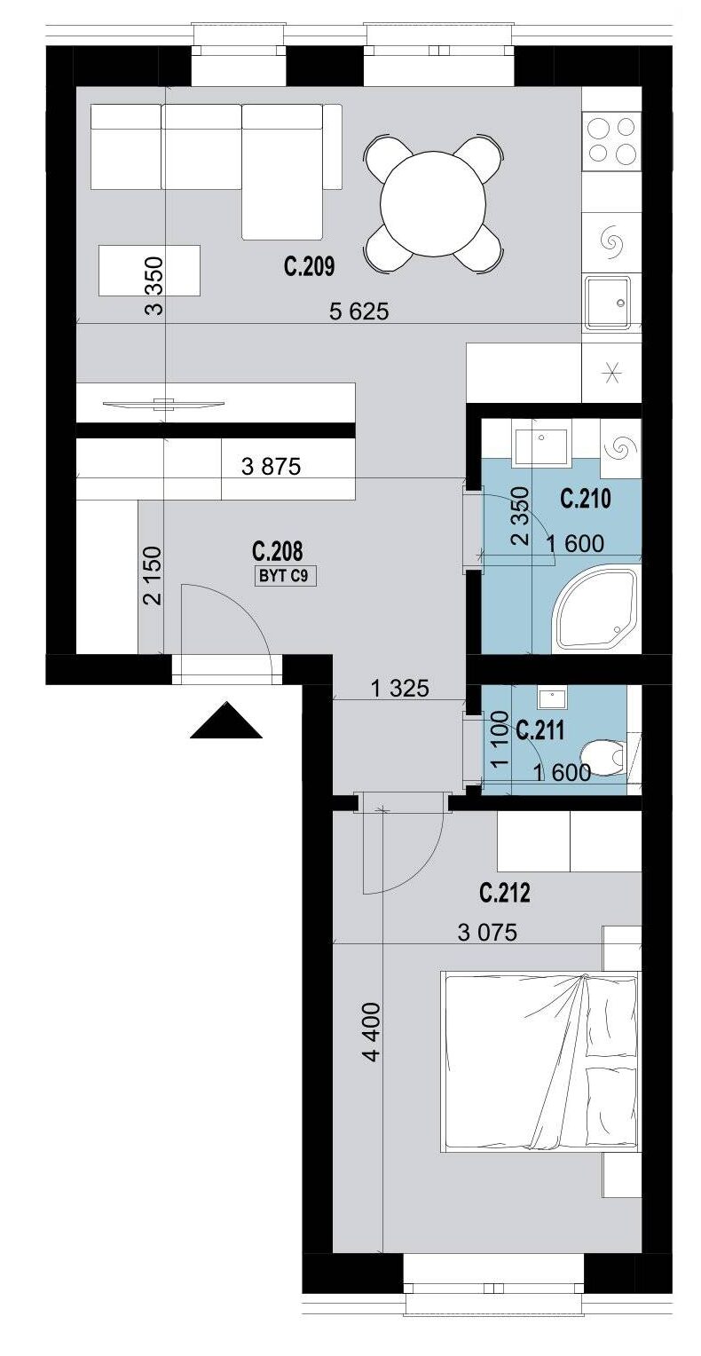 CENTRÁL Dojč - C9 - Pôdorys