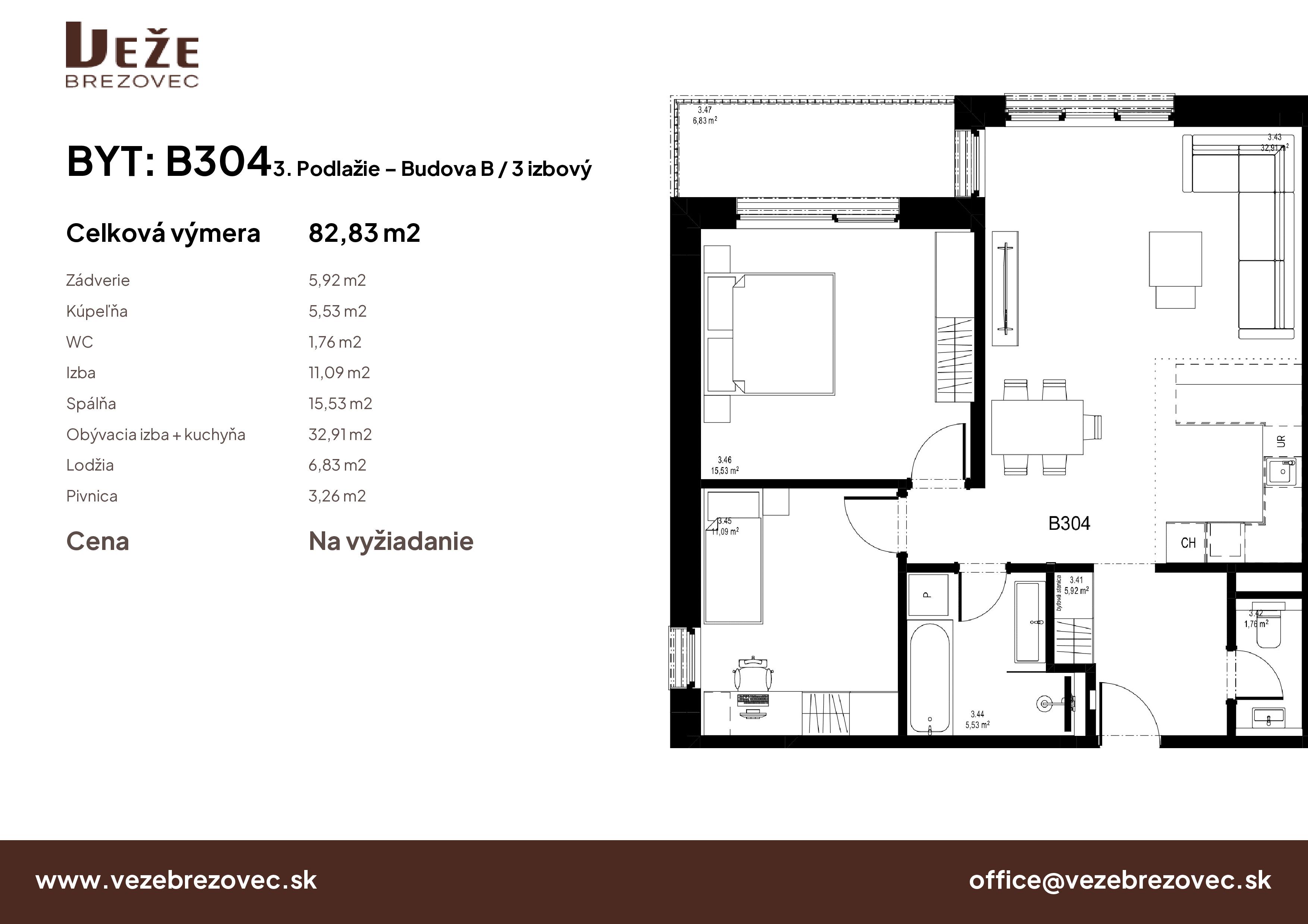 Veže Brezovec - B304 - Pôdorys