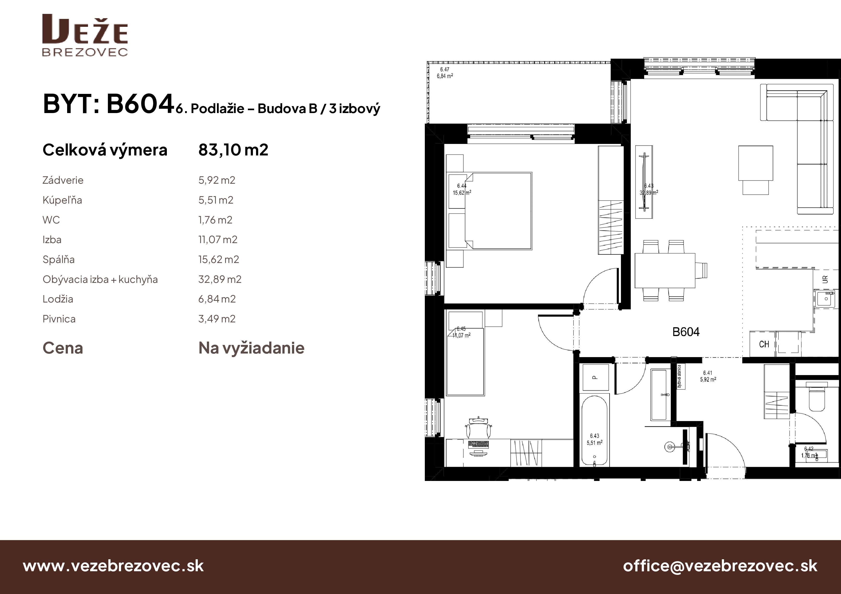 Veže Brezovec - B604 - Pôdorys