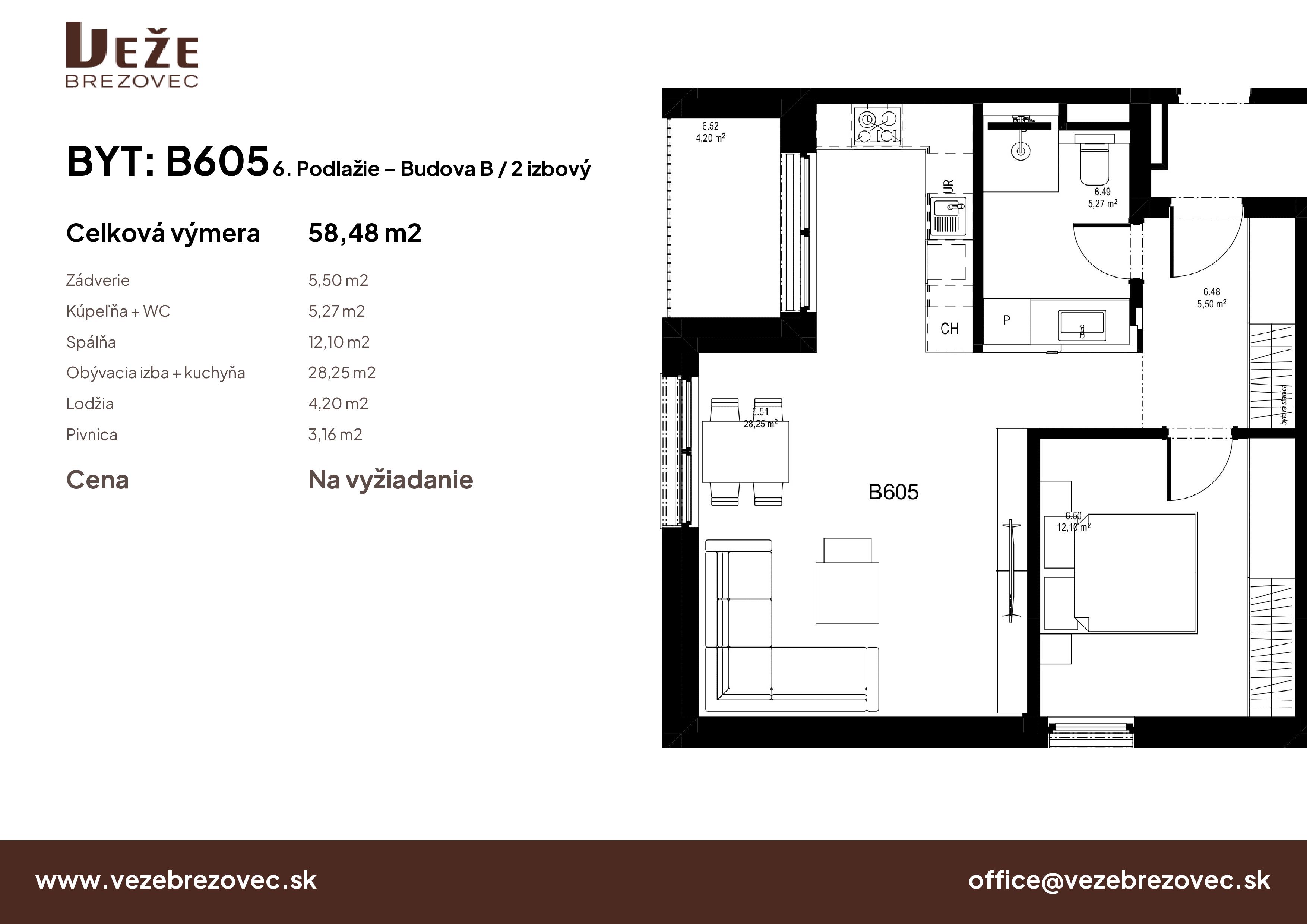 Veže Brezovec - B605 - Pôdorys