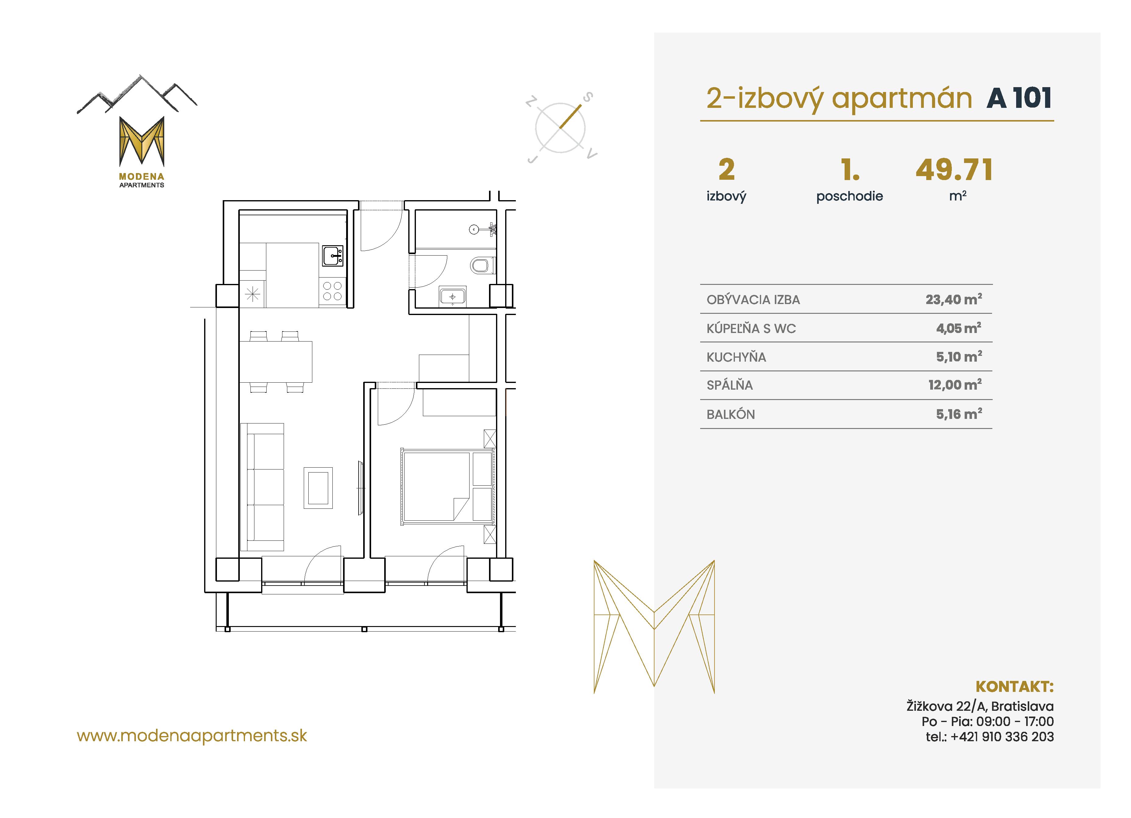 Modena Apartment - A 101 - Pôdorys