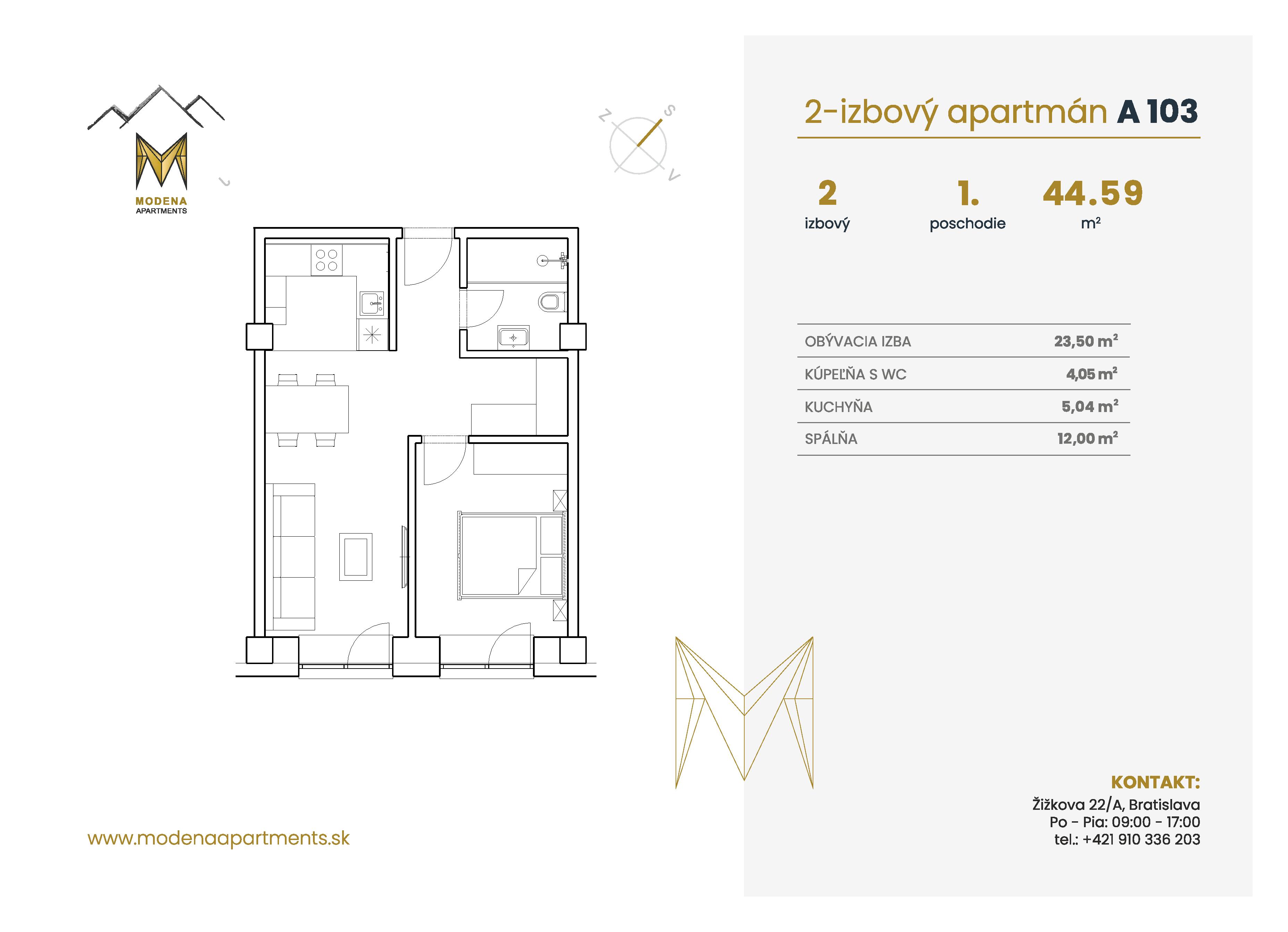 Modena Apartment - A 103 - Pôdorys