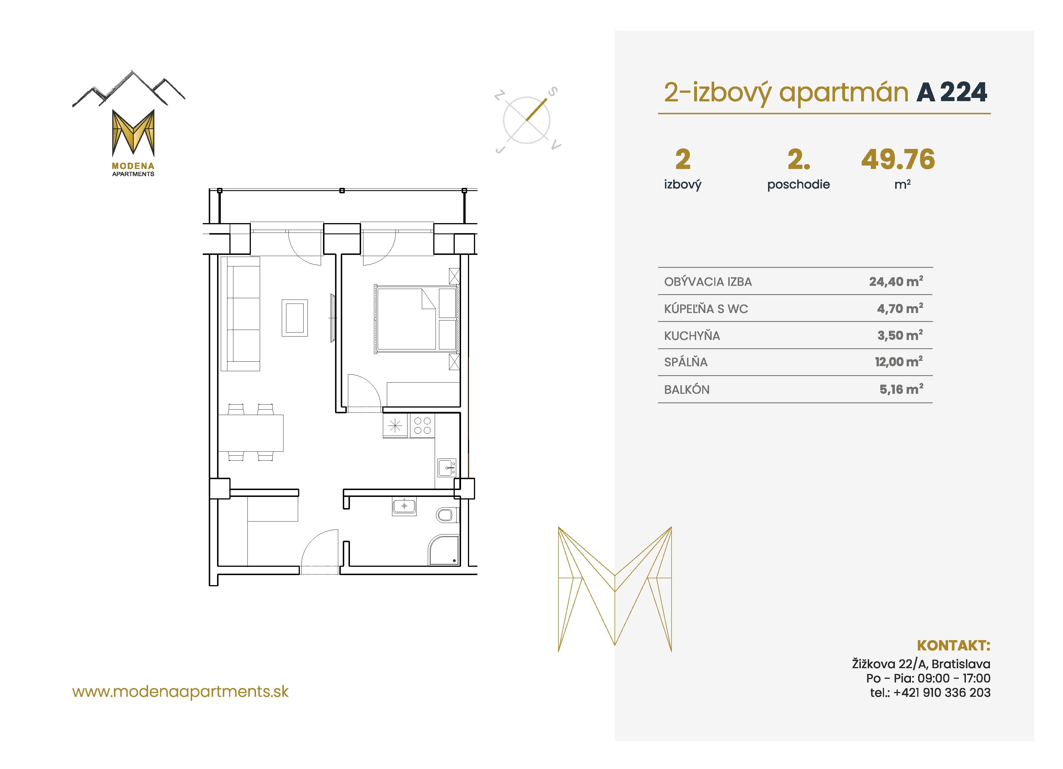 Modena Apartment - A 224 - Pôdorys