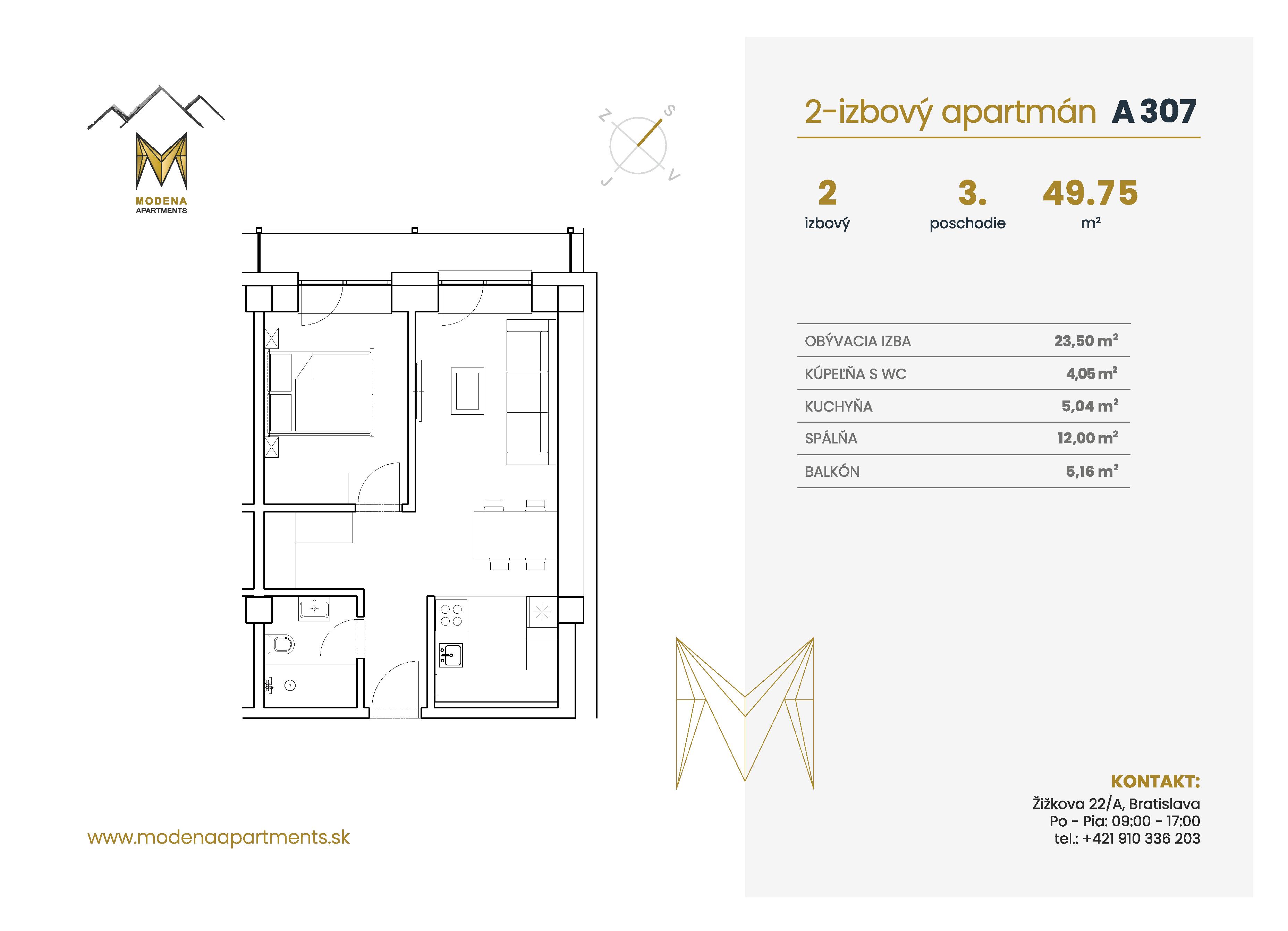 Modena Apartment - A 307 - Pôdorys