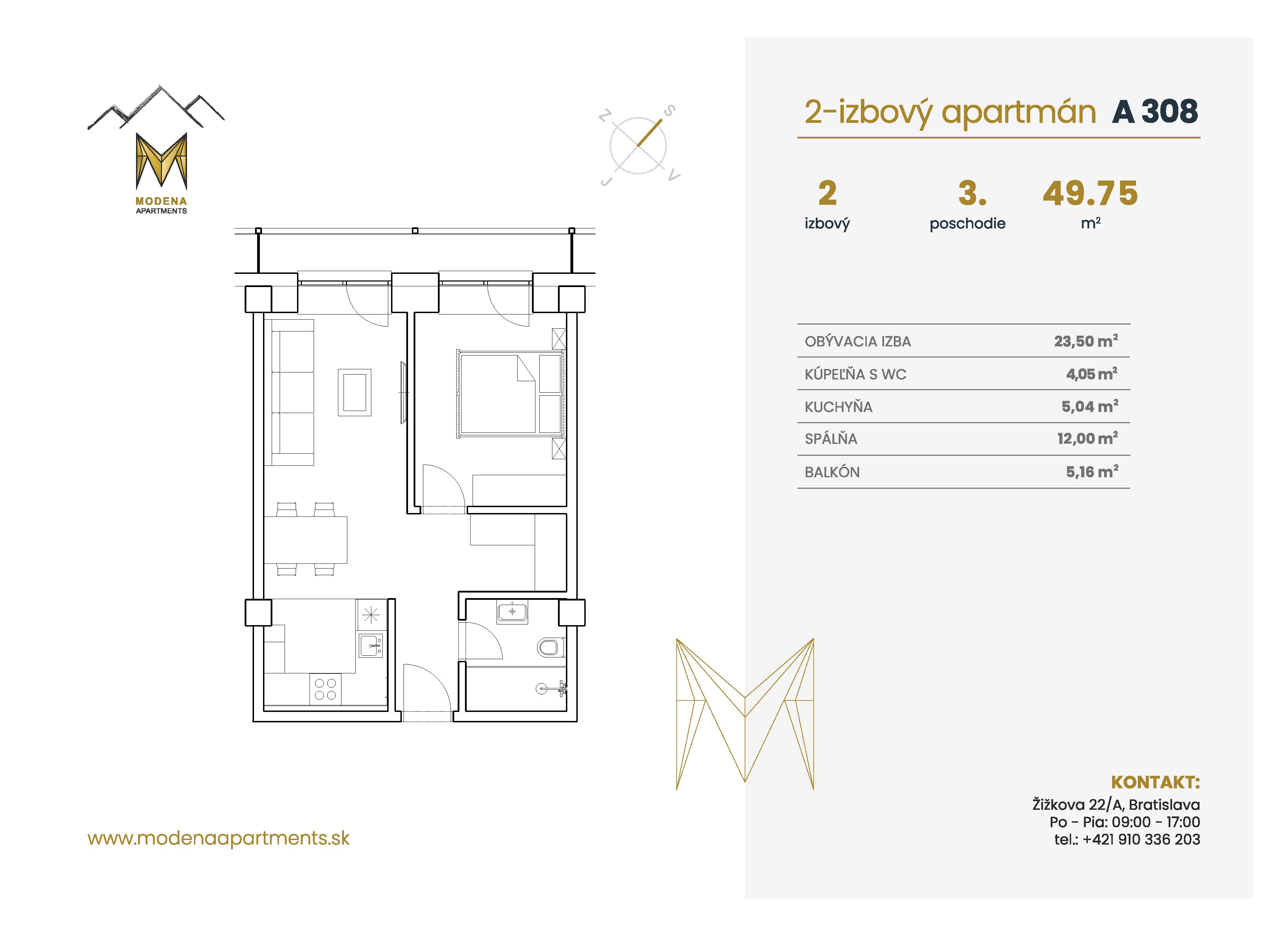 Modena Apartment - A 308 - Pôdorys