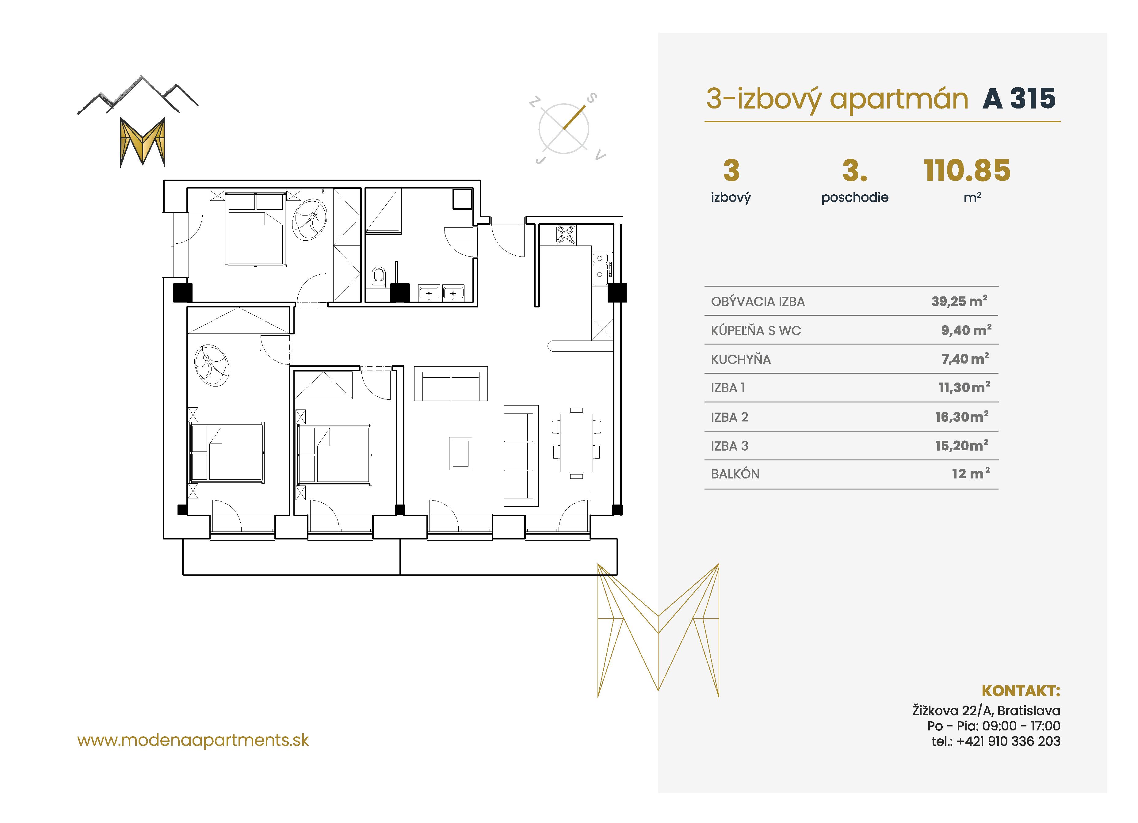 Modena Apartment - A 315 - Pôdorys