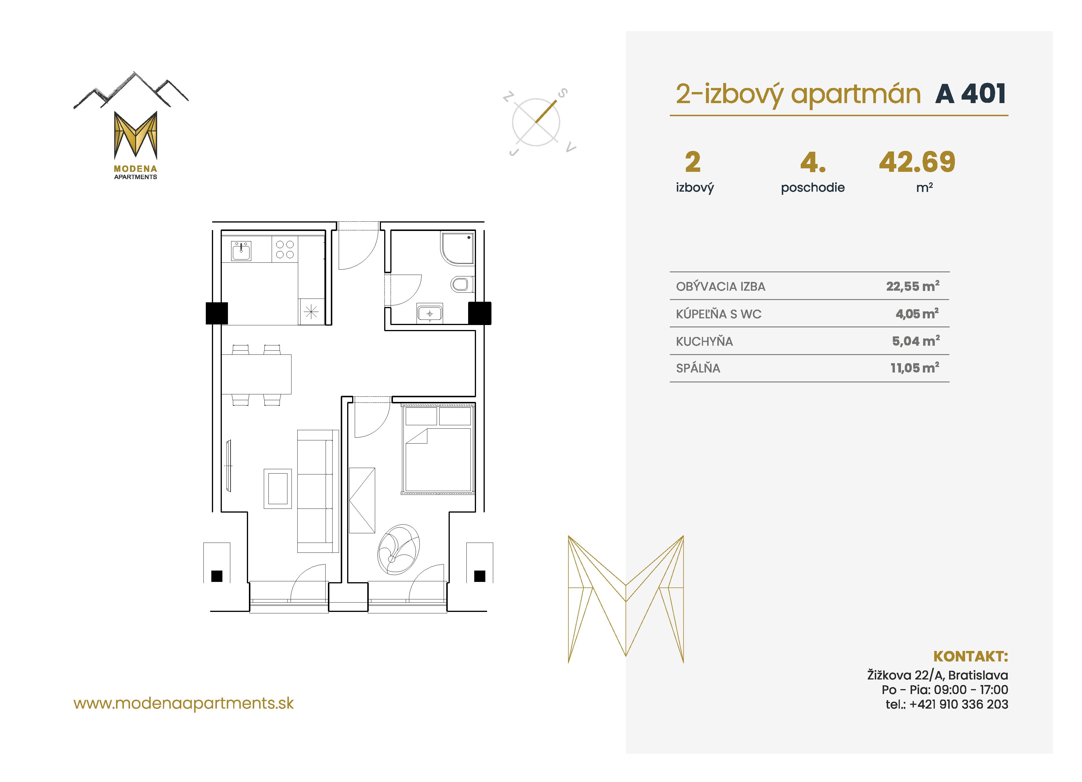 Modena Apartment - A 401 - Pôdorys