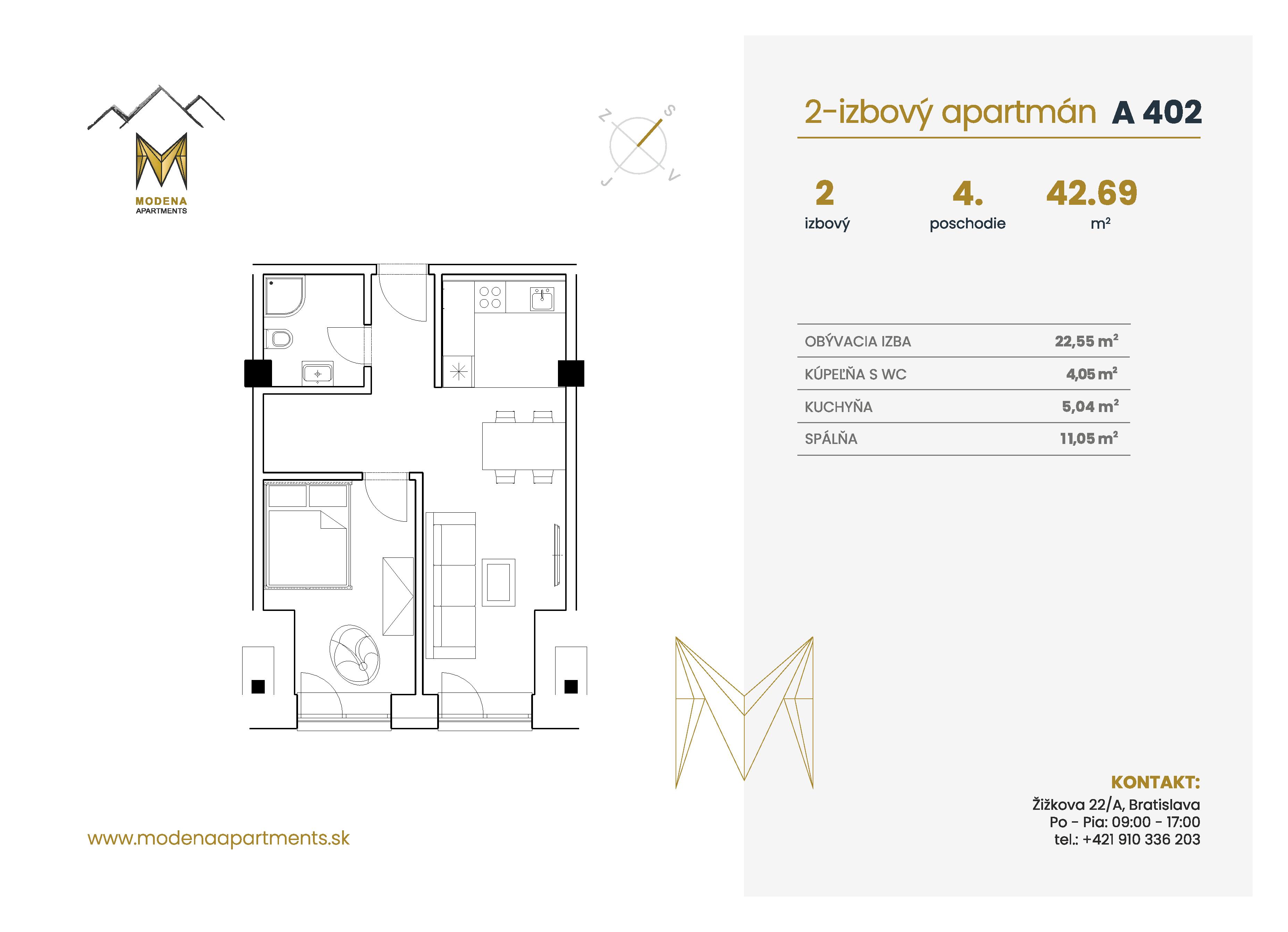 Modena Apartment - A 402 - Pôdorys