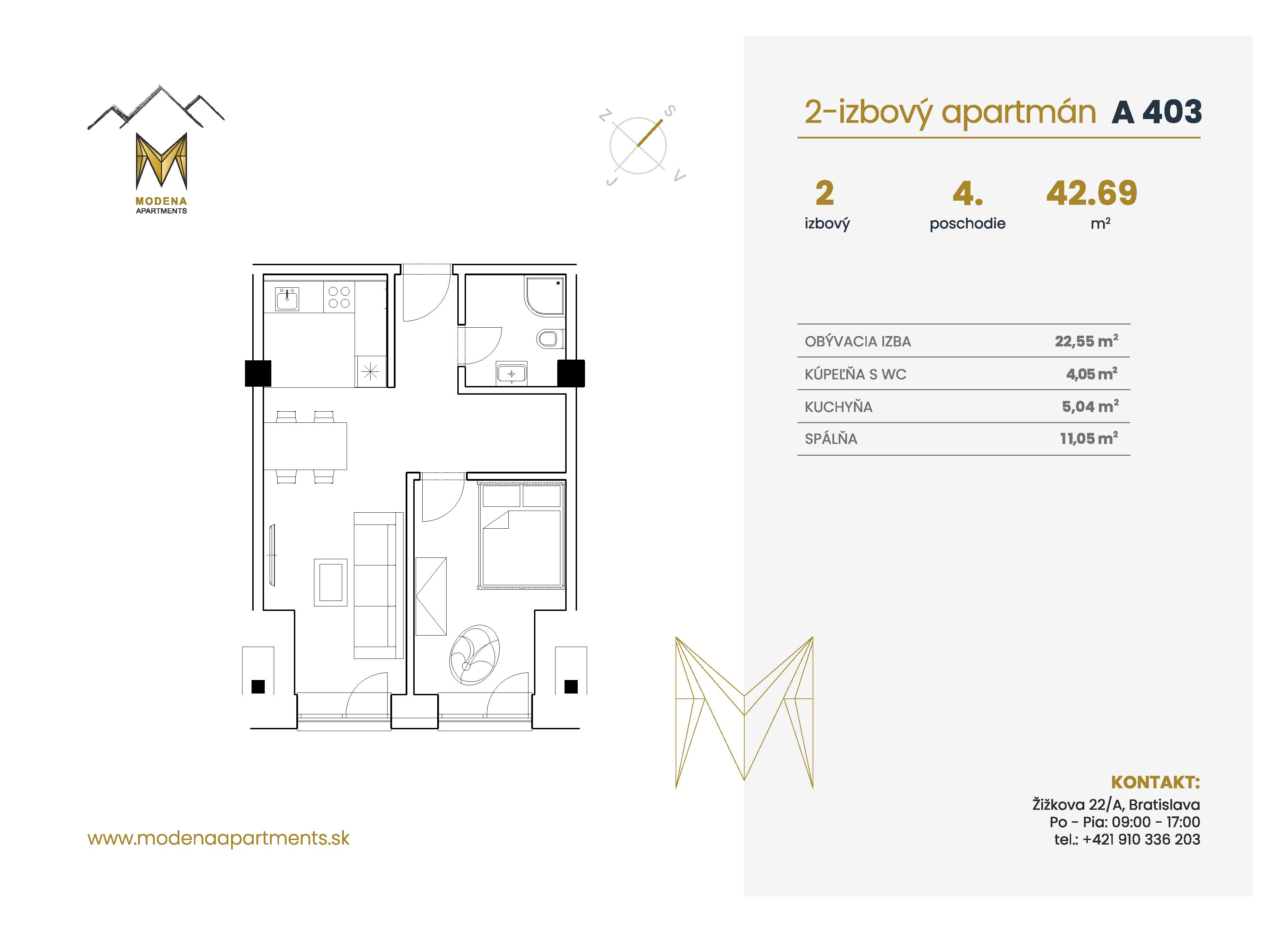 Modena Apartment - A 403 - Pôdorys
