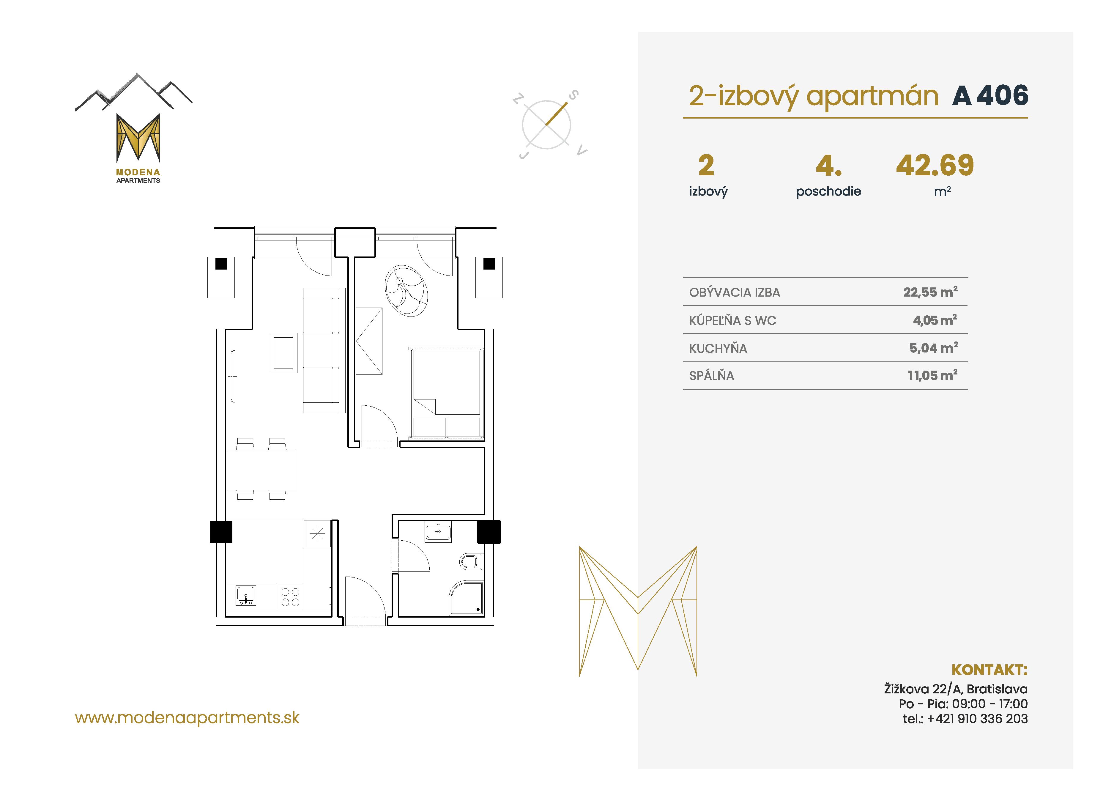 Modena Apartment - A 406 - Pôdorys