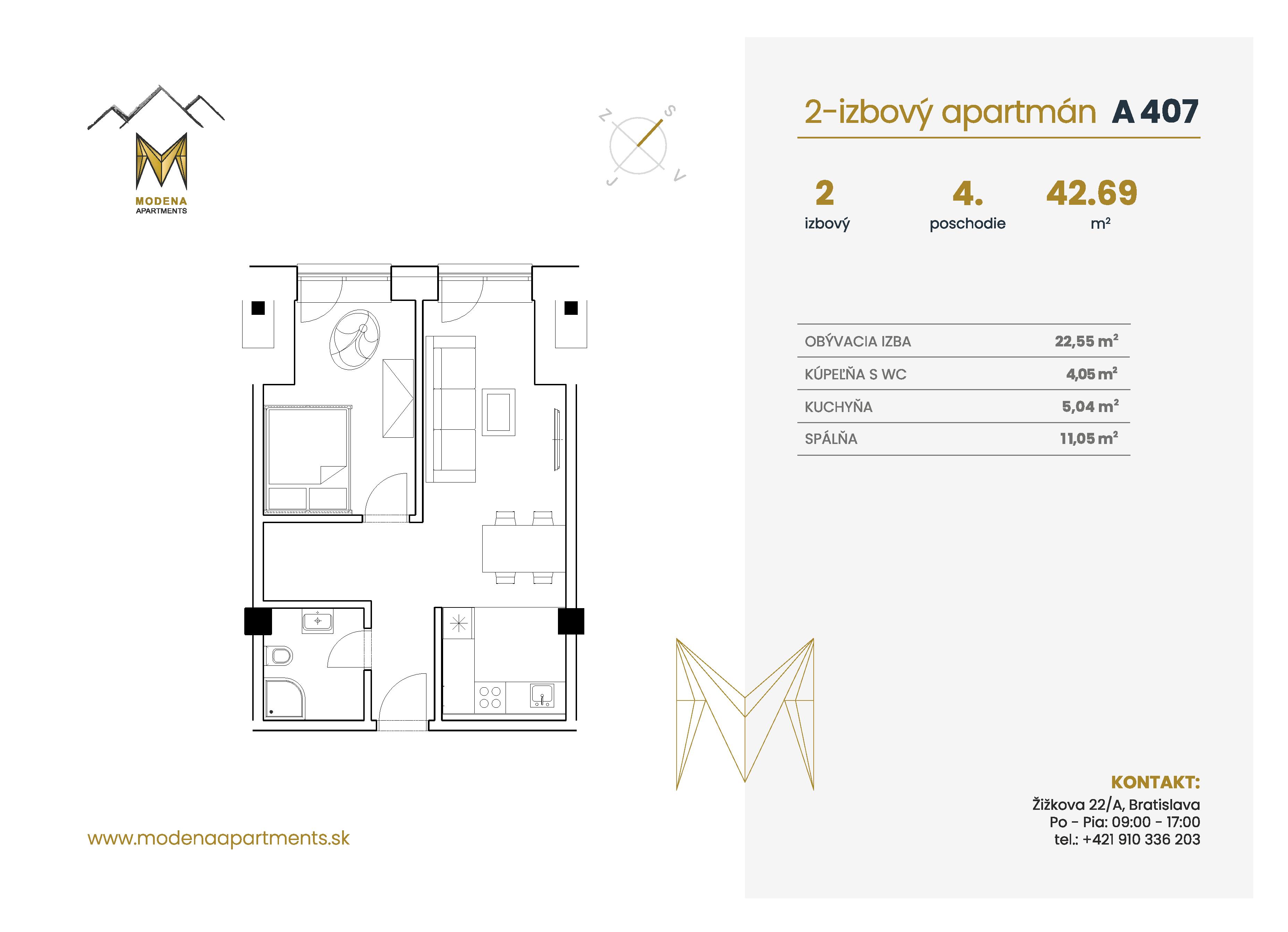 Modena Apartment - A 407 - Pôdorys