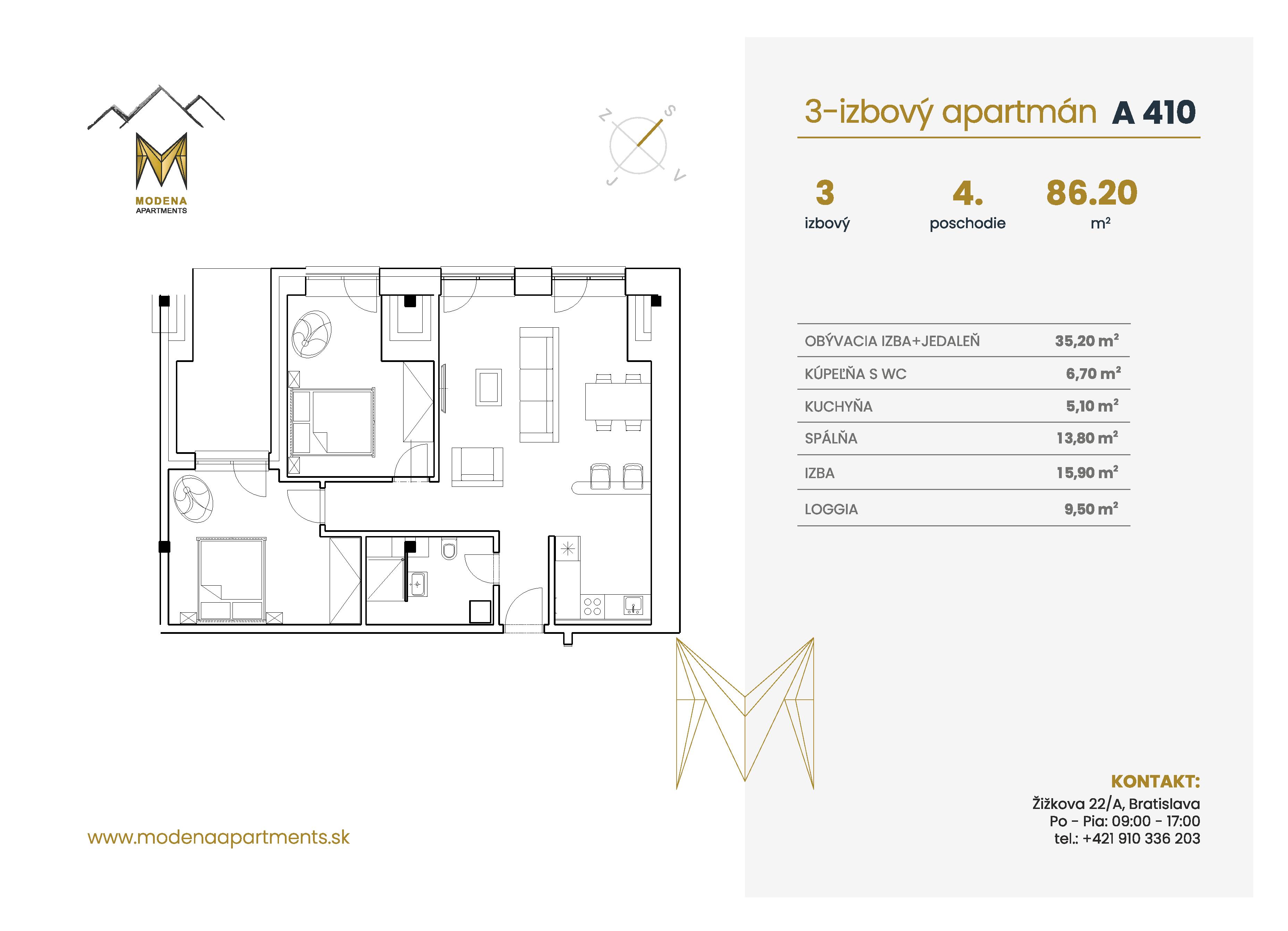 Modena Apartment - A 410 - Pôdorys