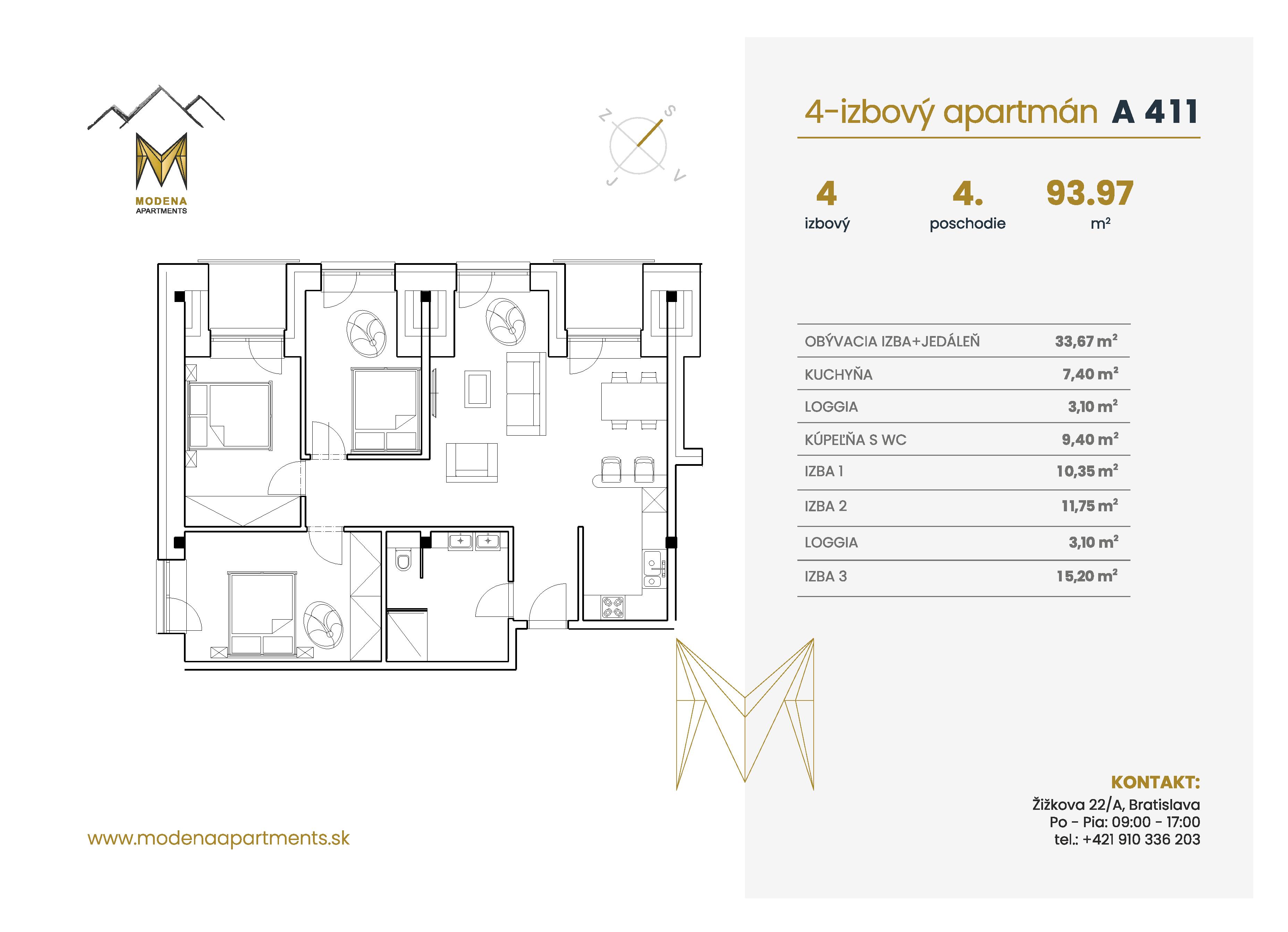 Modena Apartment - A 411 - Pôdorys