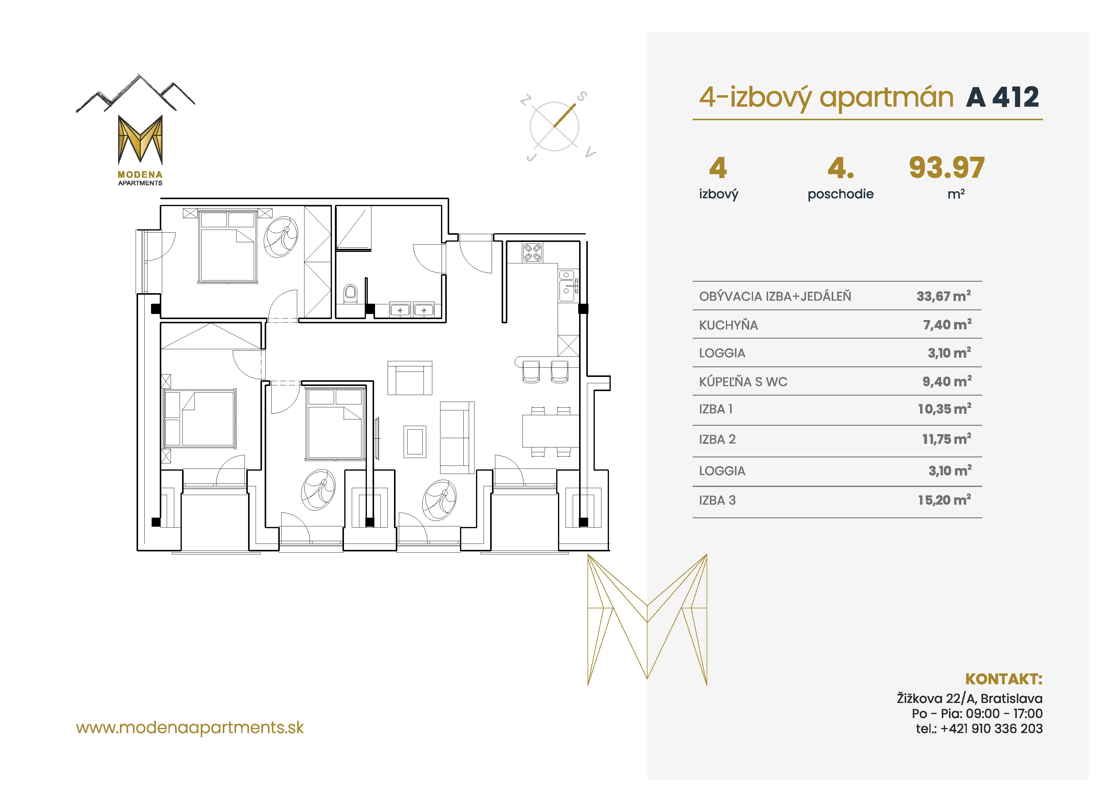 Modena Apartment - A 412 - Pôdorys