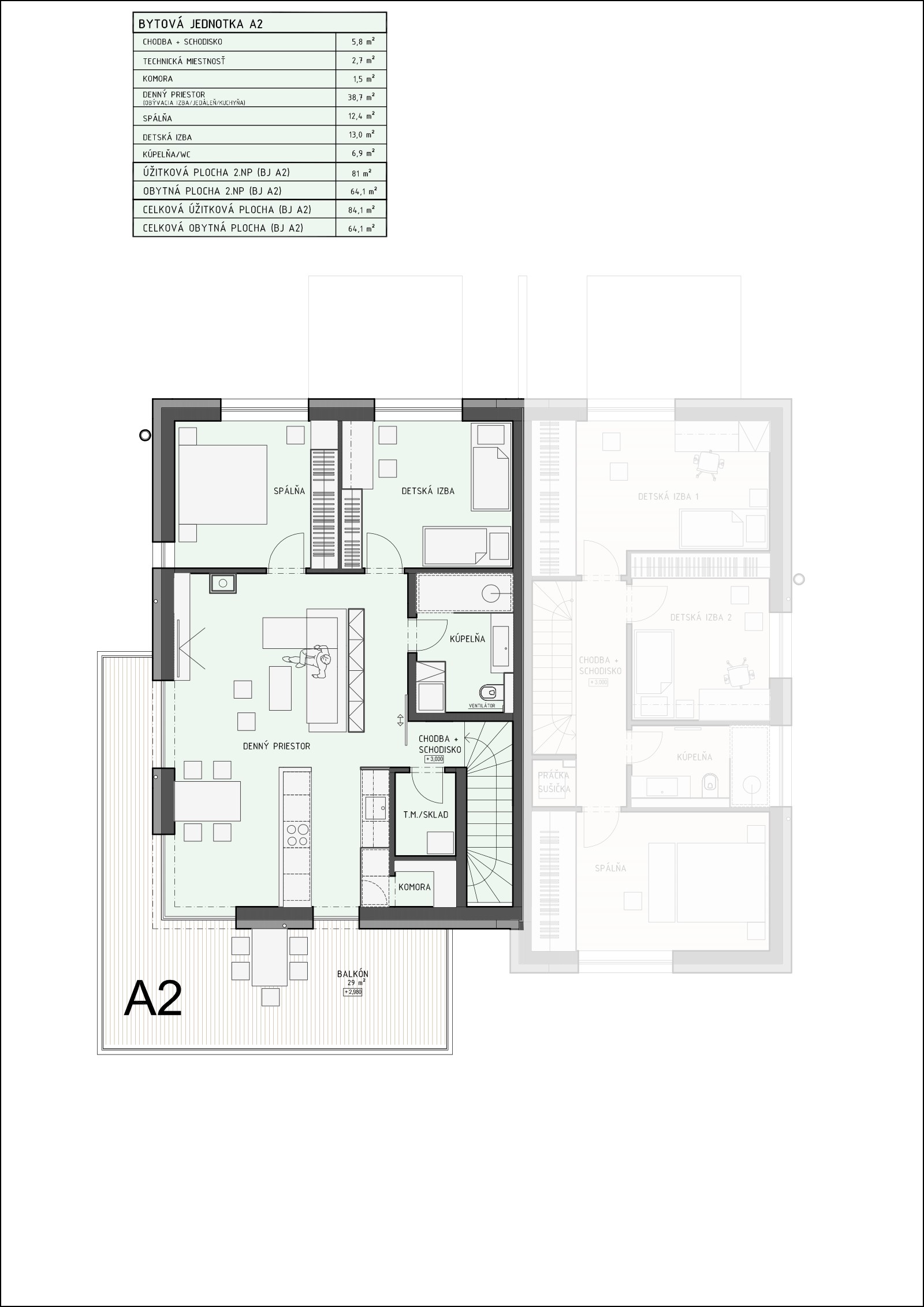Pri Kaplnke - Byt A2 - Pôdorys