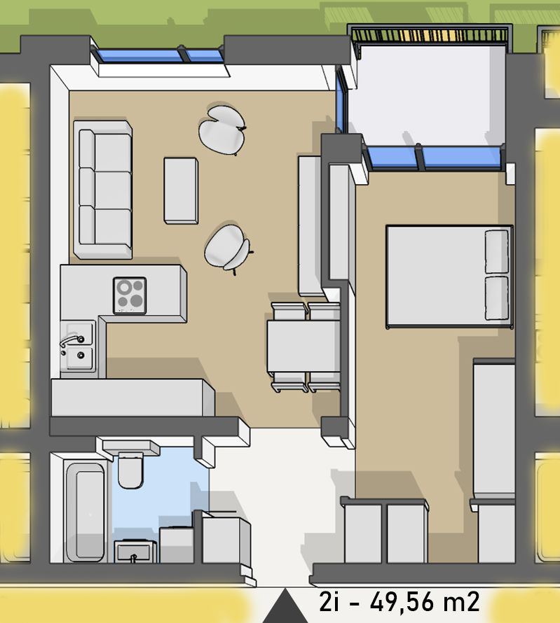 Dostupné bývanie DS - 04 - Pôdorys