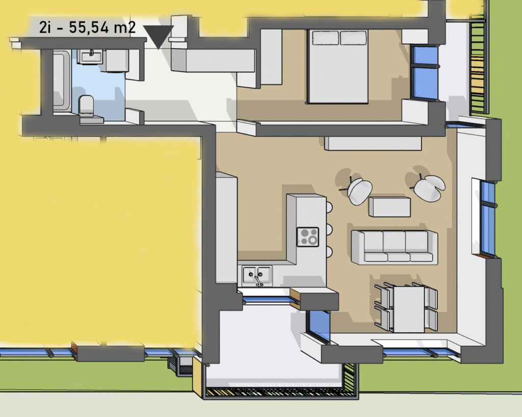 Dostupné bývanie DS - 35 - Pôdorys