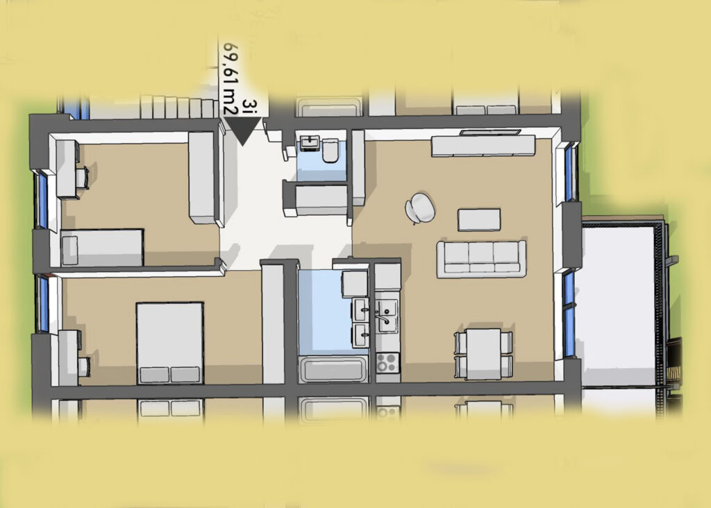 Dostupné bývanie DS - 57 - Pôdorys