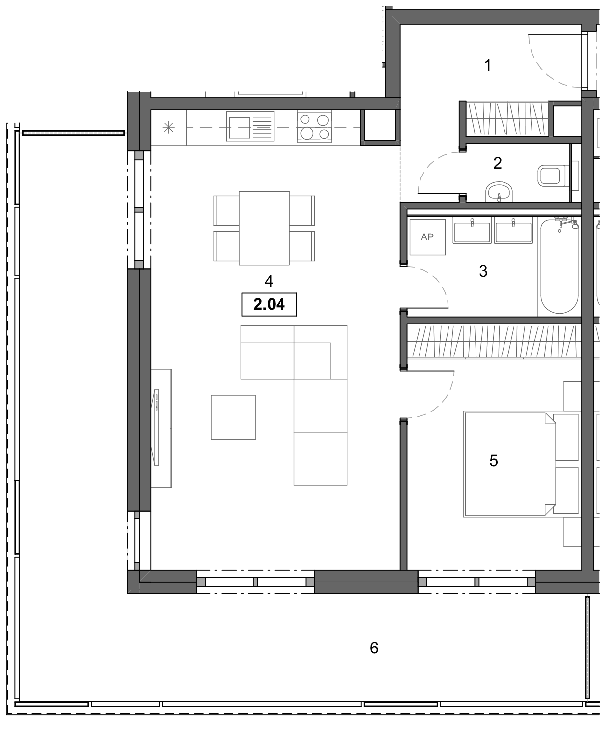 Parkhouse - 2.04 - Pôdorys