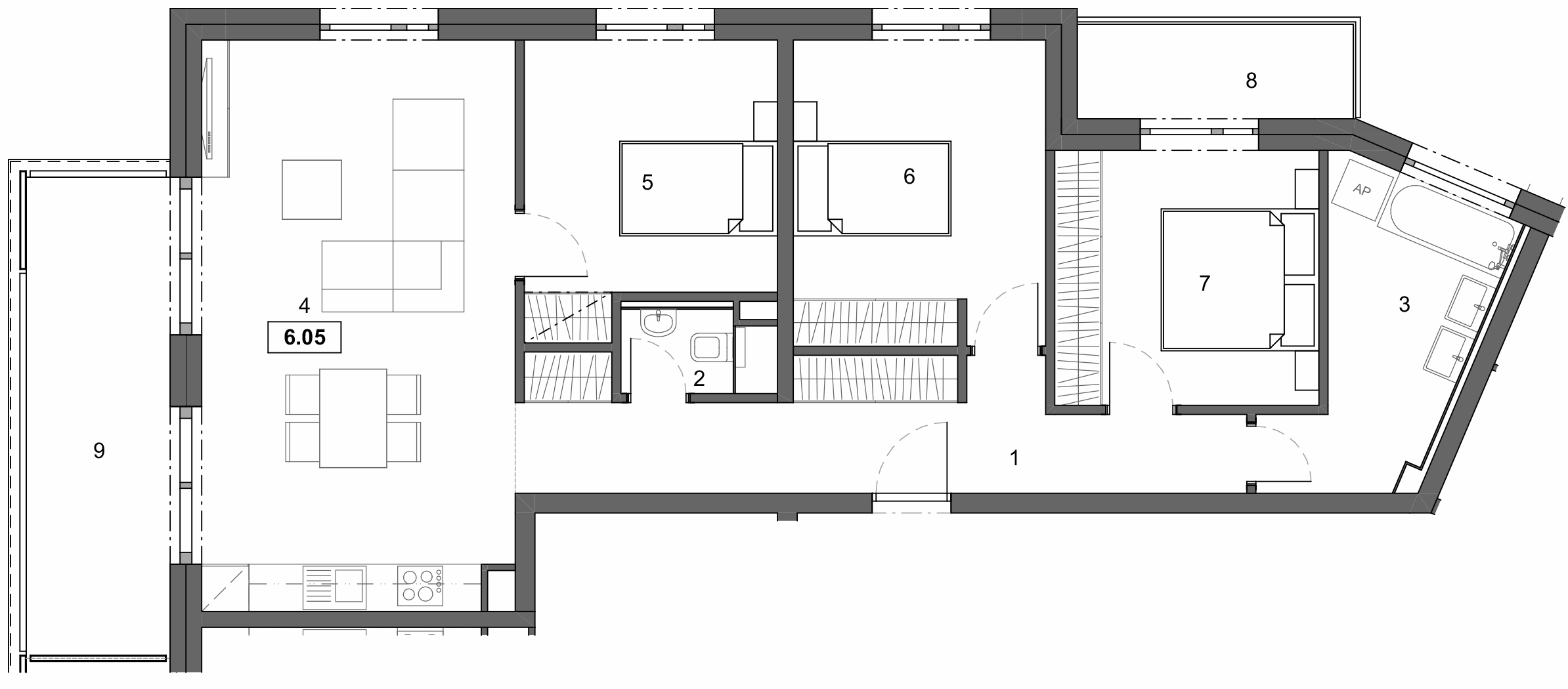 Parkhouse - 6.05 - Pôdorys