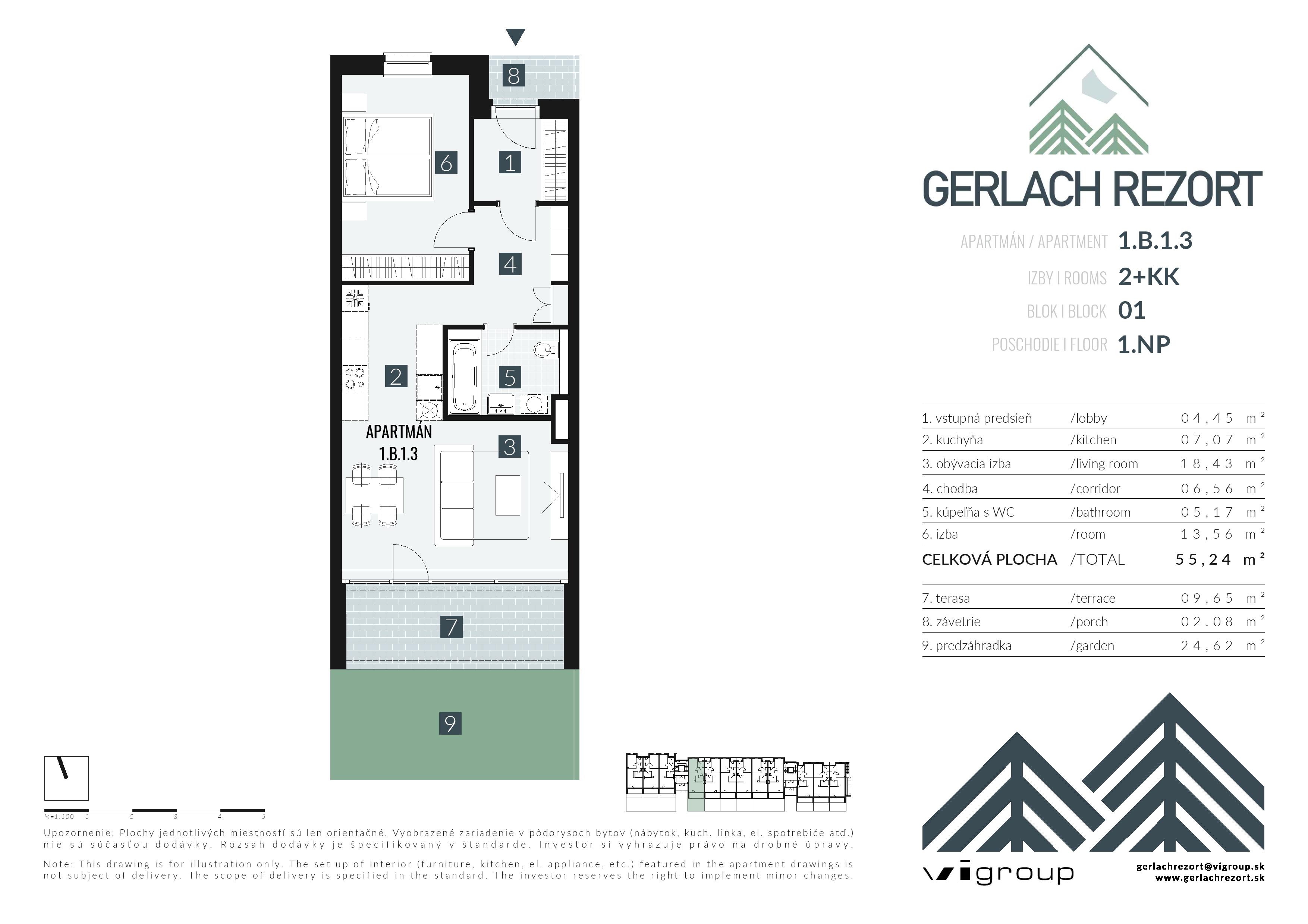 Gerlach Rezort - 1.B.1.3 - Pôdorys