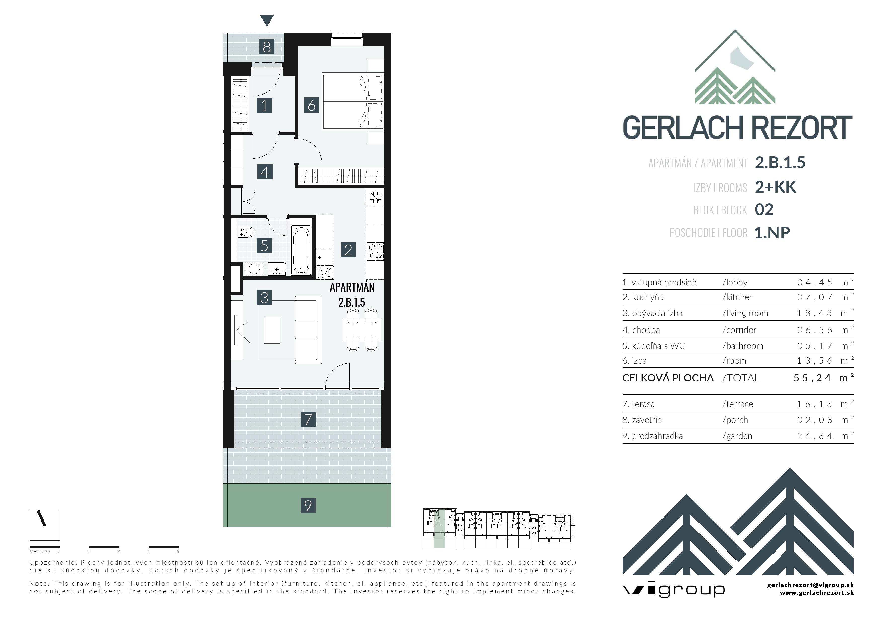 Gerlach Rezort - 2.B.1.5 - Pôdorys