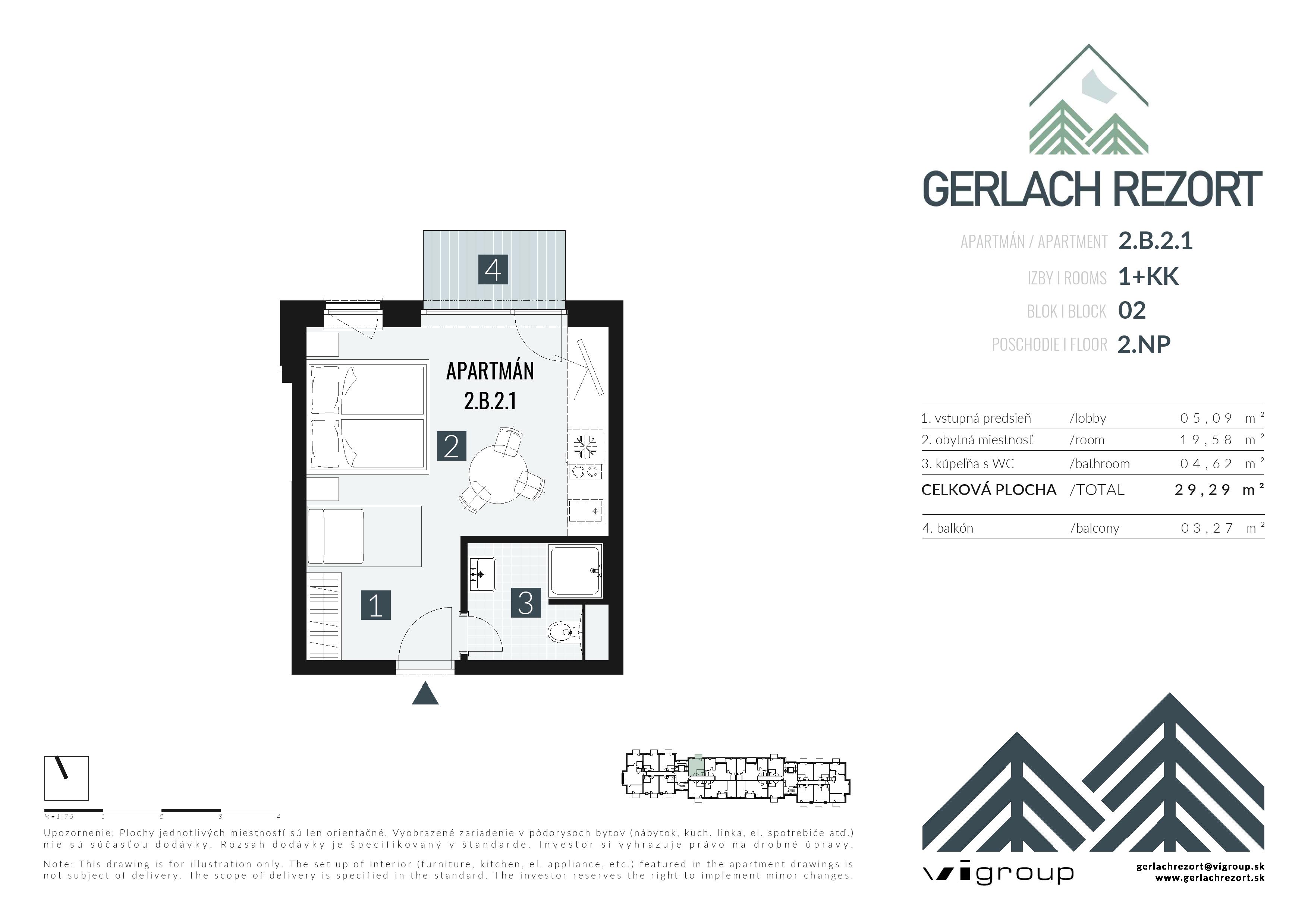 Gerlach Rezort - 2.B.2.1 - Pôdorys
