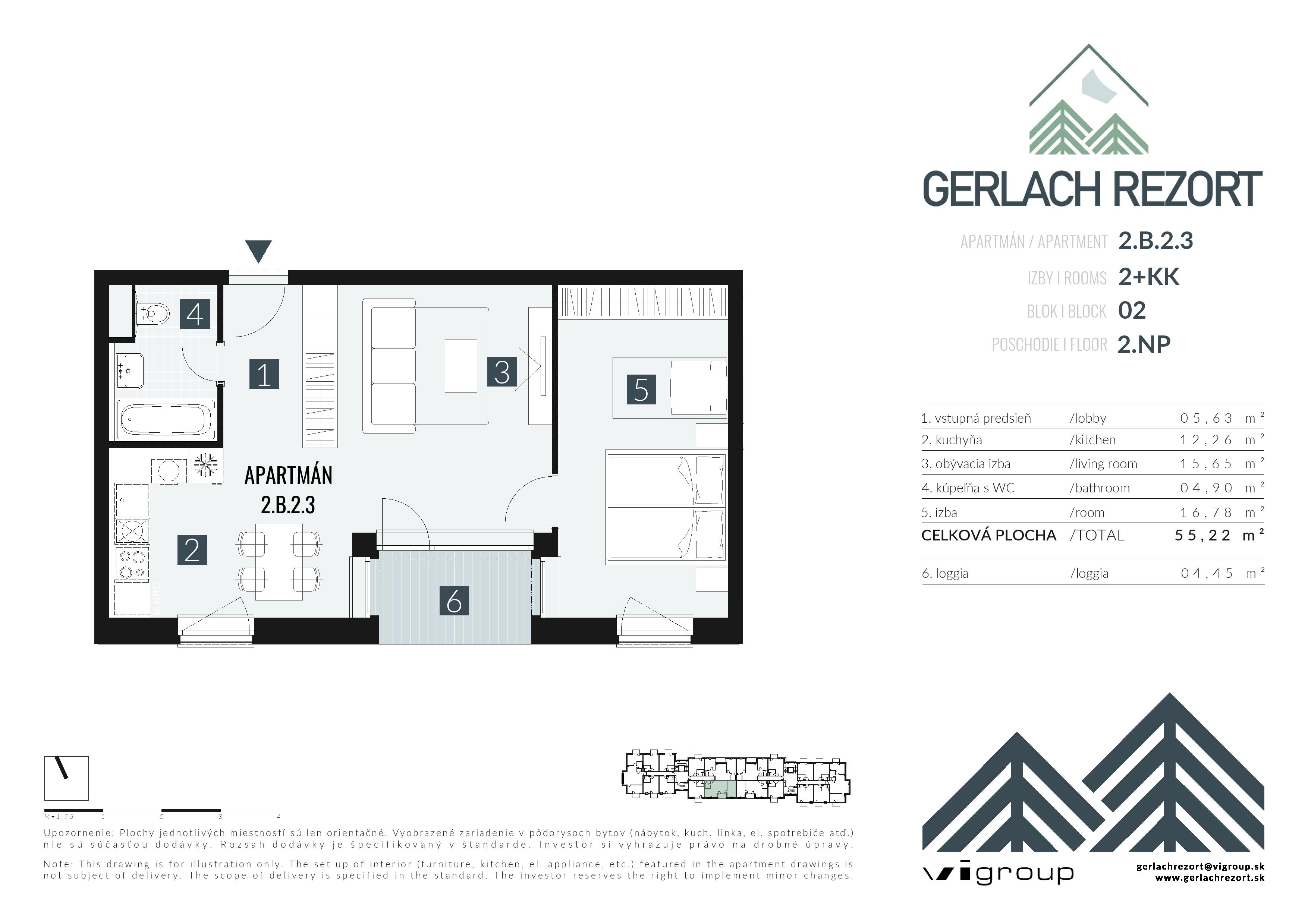 Gerlach Rezort - 2.B.2.3 - Pôdorys
