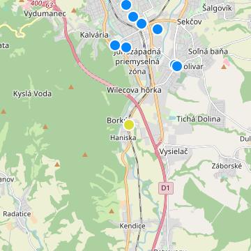 Nová štvrť Haniska pri Prešove - map